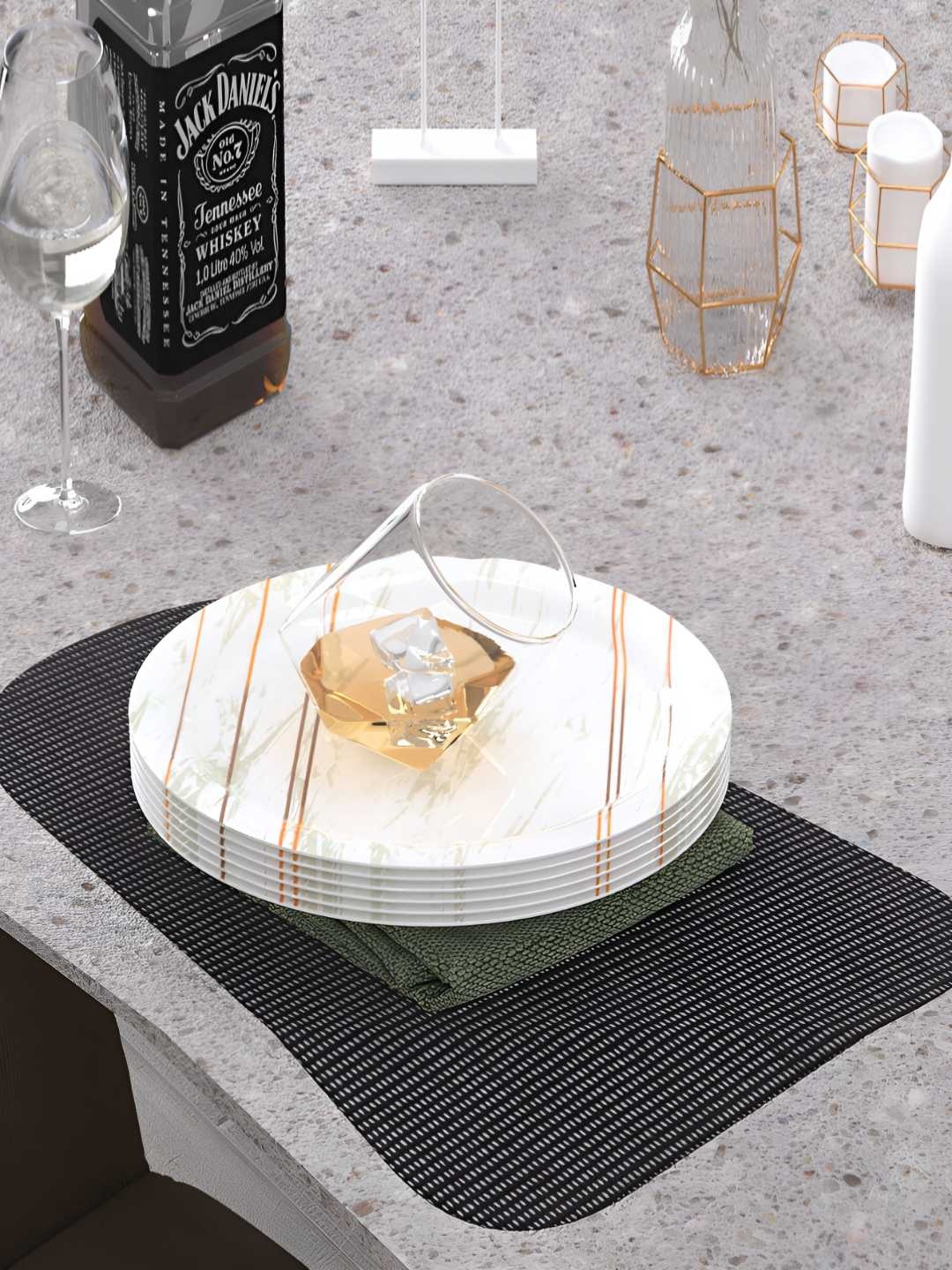 

Castleite Gold-Toned 2025 6 Pieces Melamine Dishwasher Safe Plates