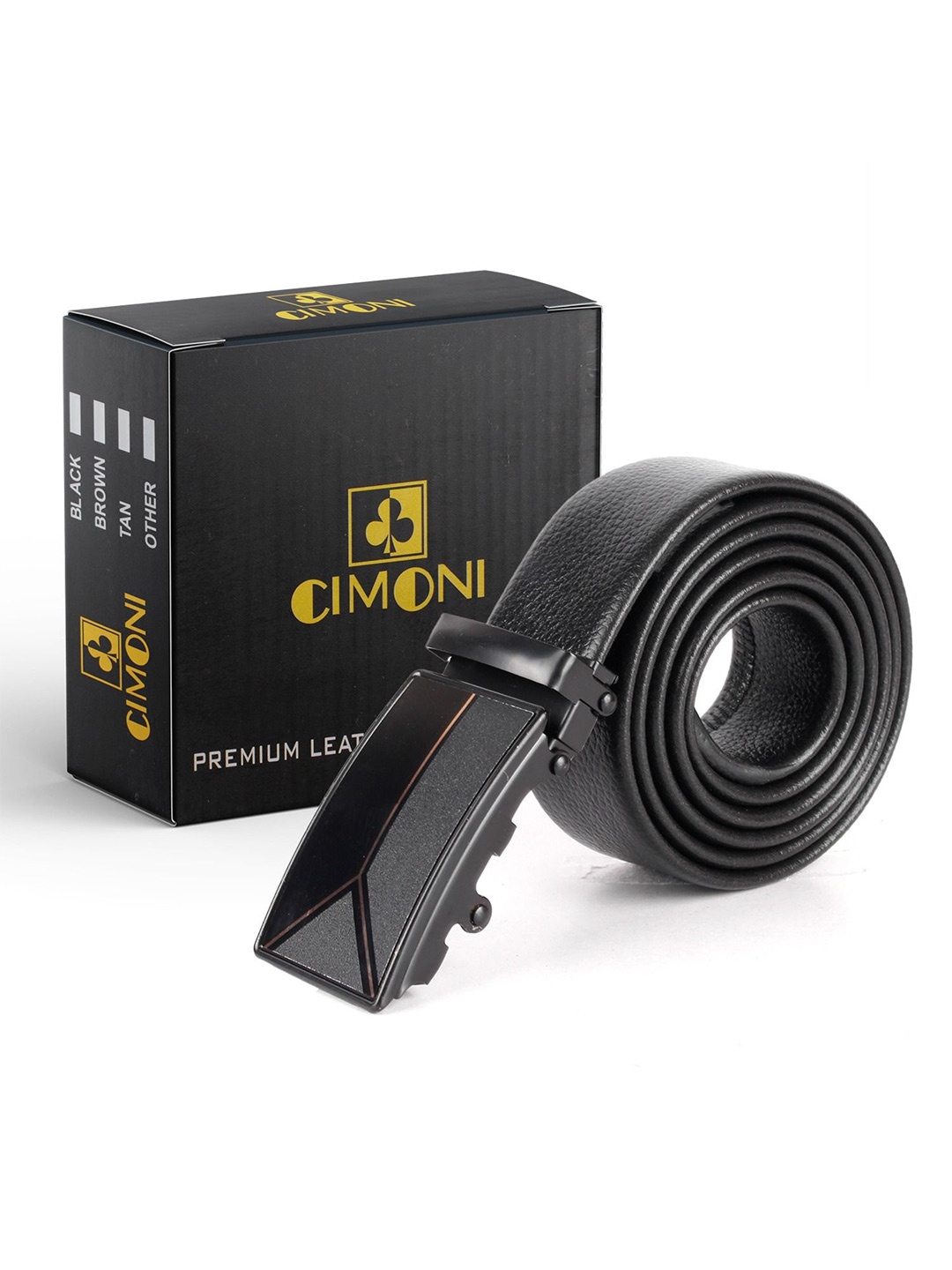 

CIMONI Men Autolock Formal Belt, Black