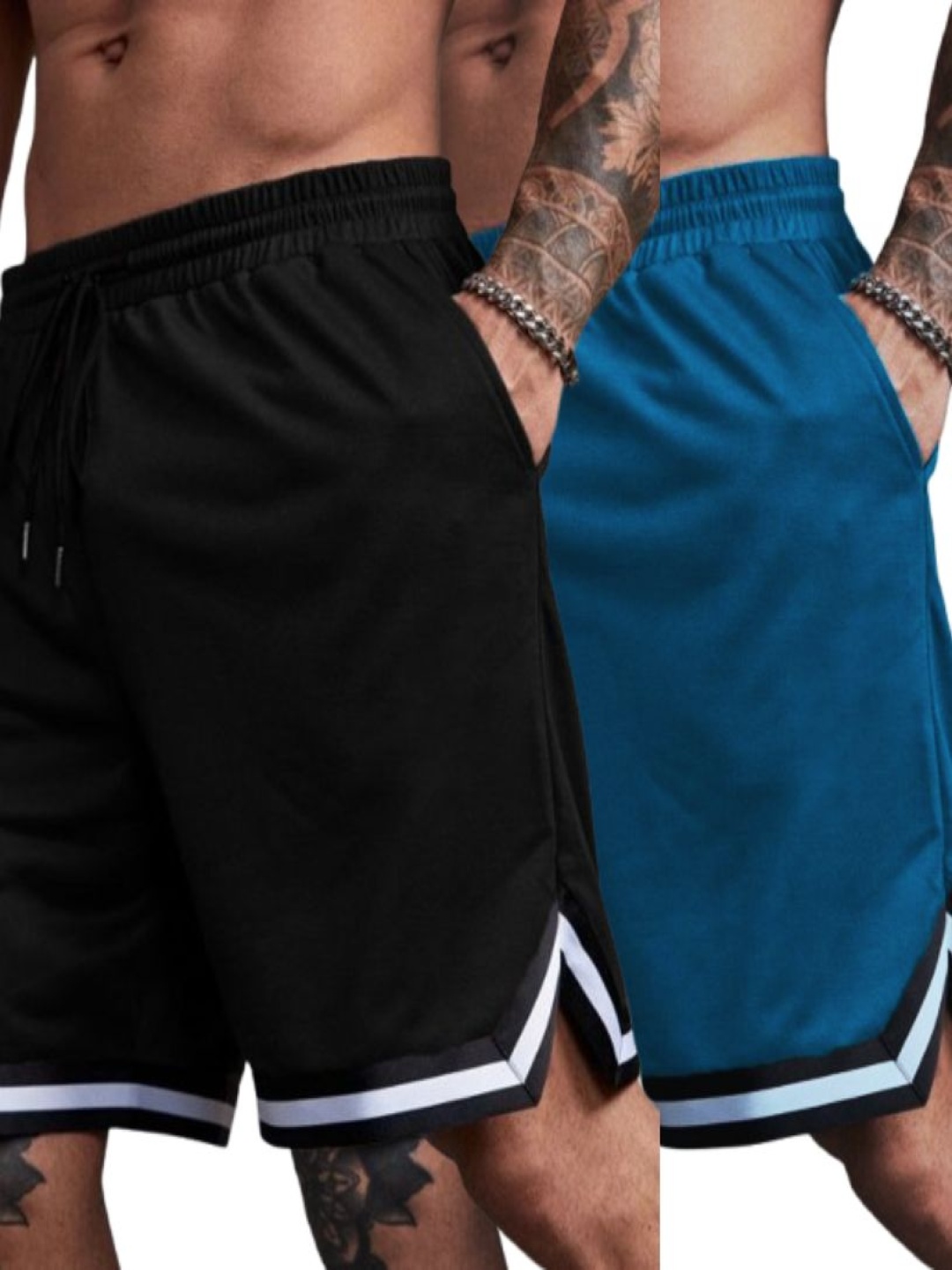 

culish Men Pack Of 2 High-Rise Sports Shorts, Black