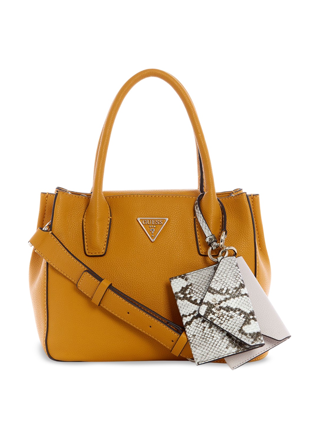 

GUESS PU Structured Satchel with Tasselled, Yellow