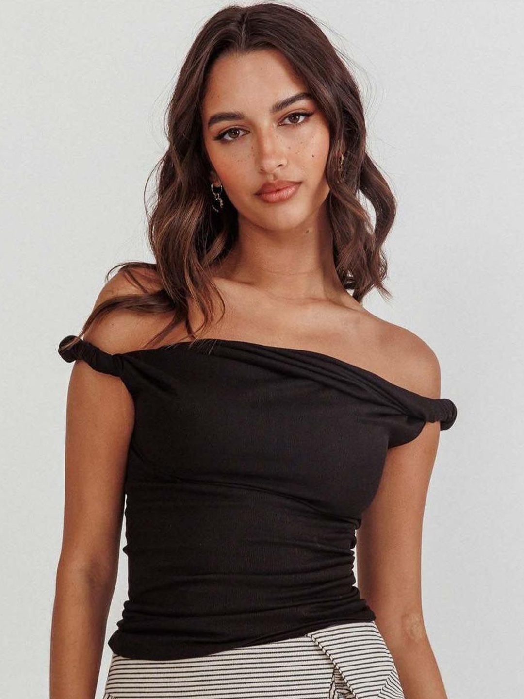 

StyleCast Off-Shoulder Bardot Top, Black