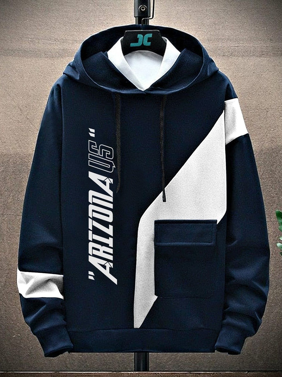 

JUMPCUTS Men Typography Printed Cotton Sweatshirt, Navy blue