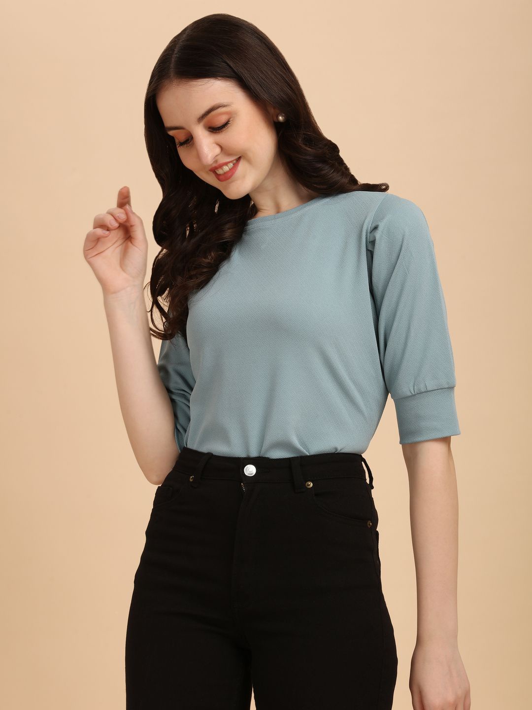 

CORSICA Women Round Neck Top, Grey