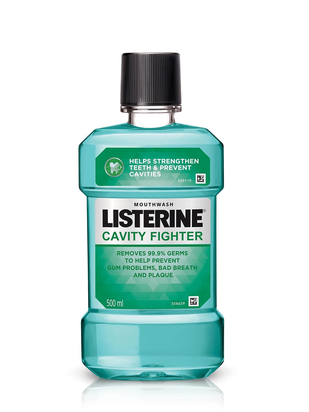 

Listerine Cavity Fighter Mouthwash with Menthol & Eucalyptol - 500 ml, Sea green