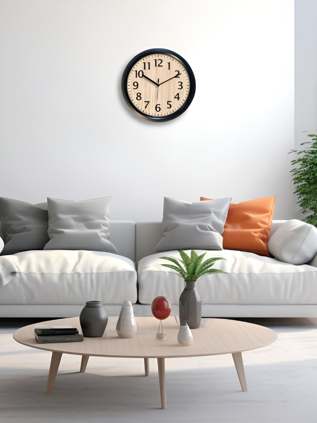 

Aura Beige & Black Contemporary Wall Clock