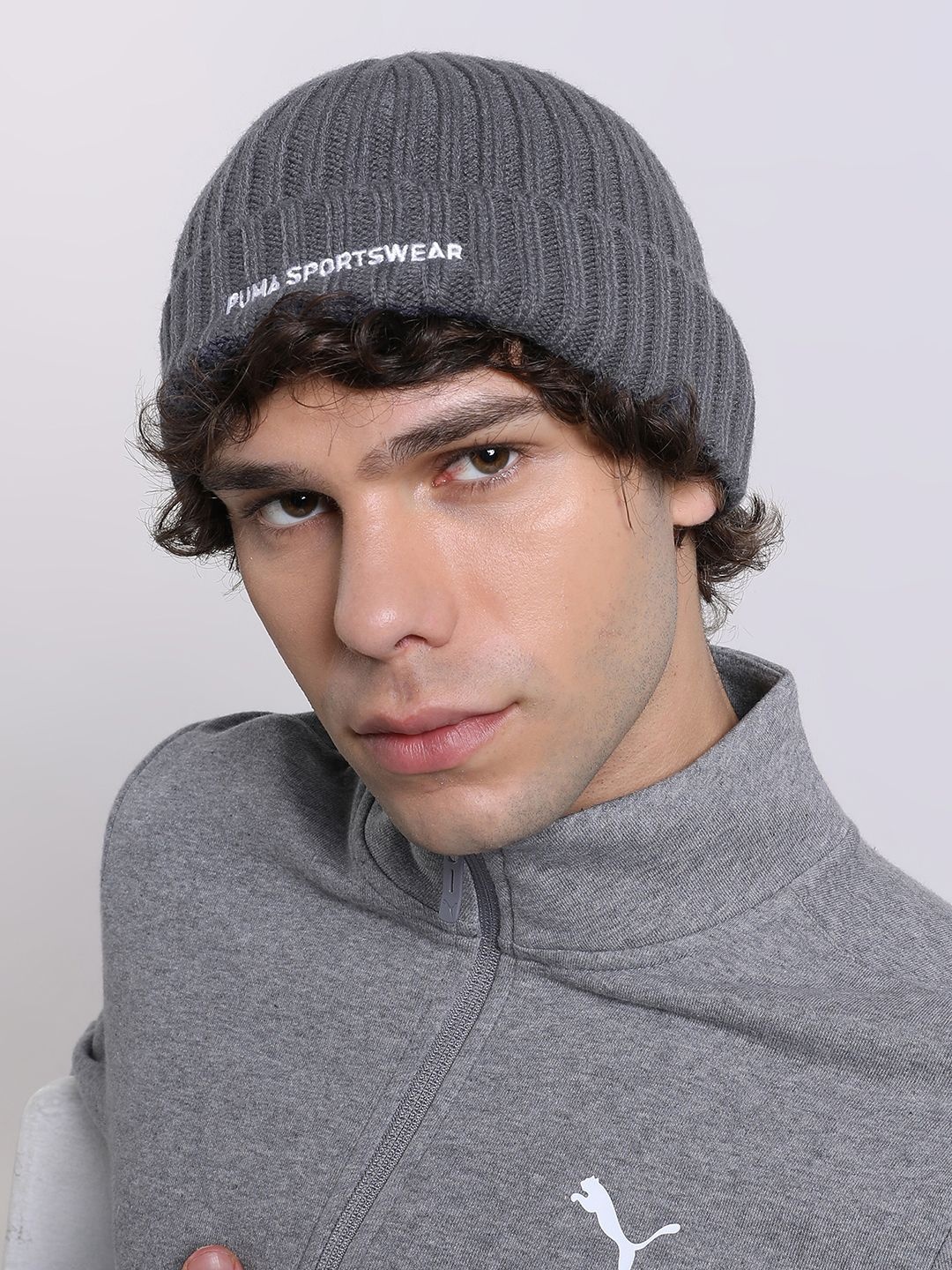 

Puma Men Acrylic Sportwear Fisherman Beanie, Grey