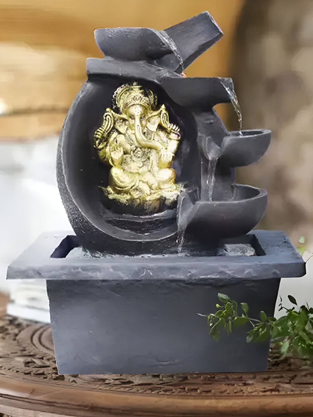 

Royaloak Black Glossy Divine-Ganesha Water Fountain, Gold