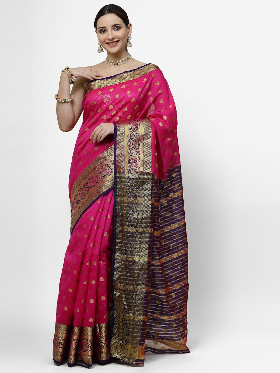 

RAJUL Woven Design Zari Banarasi Saree, Pink