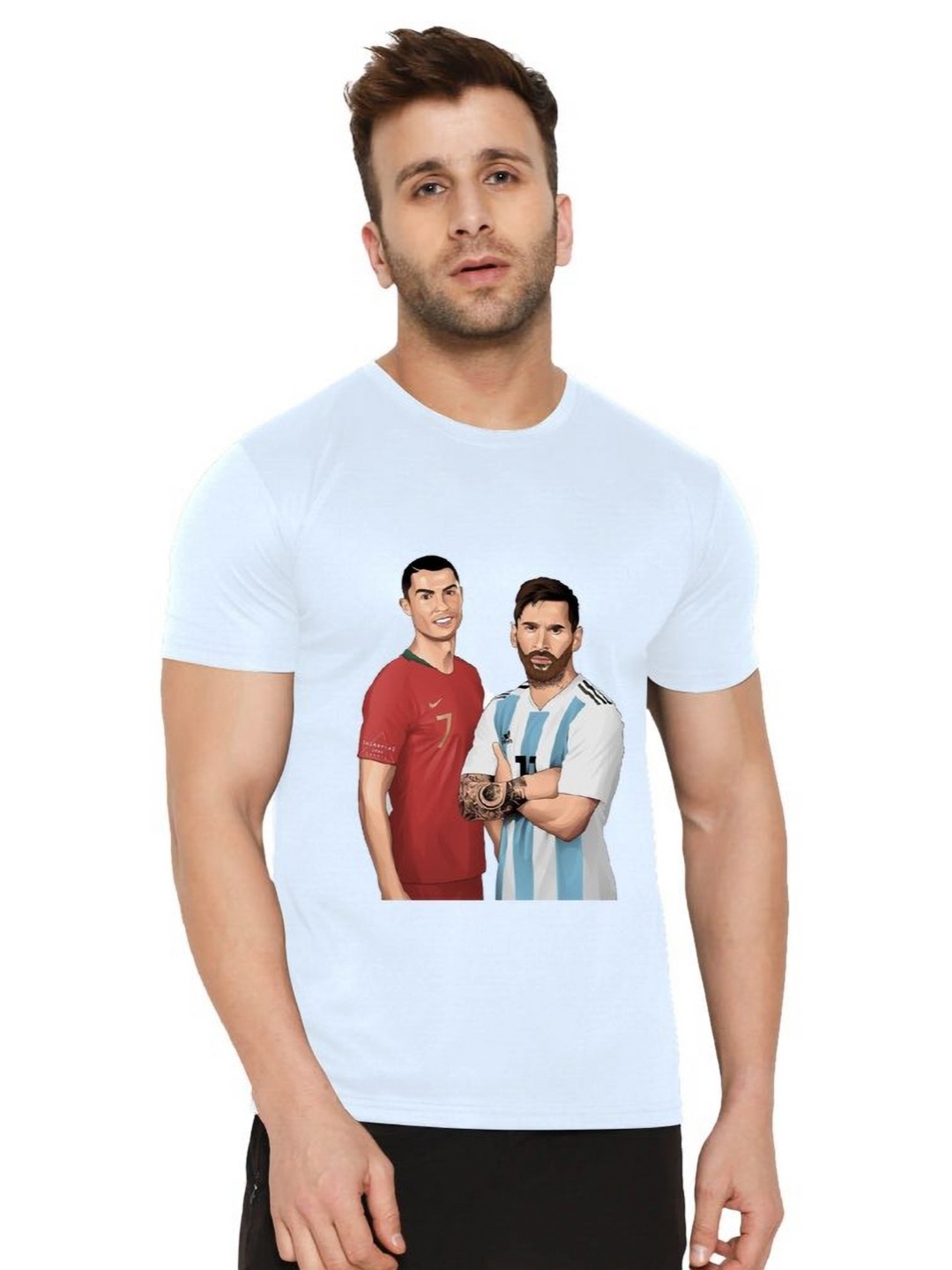 

SHUBHAM DESIGNER GALLERY Men Graphic Printed Round Neck T-shirt, White