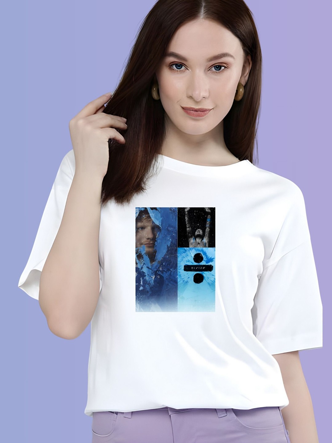 

TRENDSATTIRE Women Ed Sheeran Mathematics Tour Fan Tshirt, White