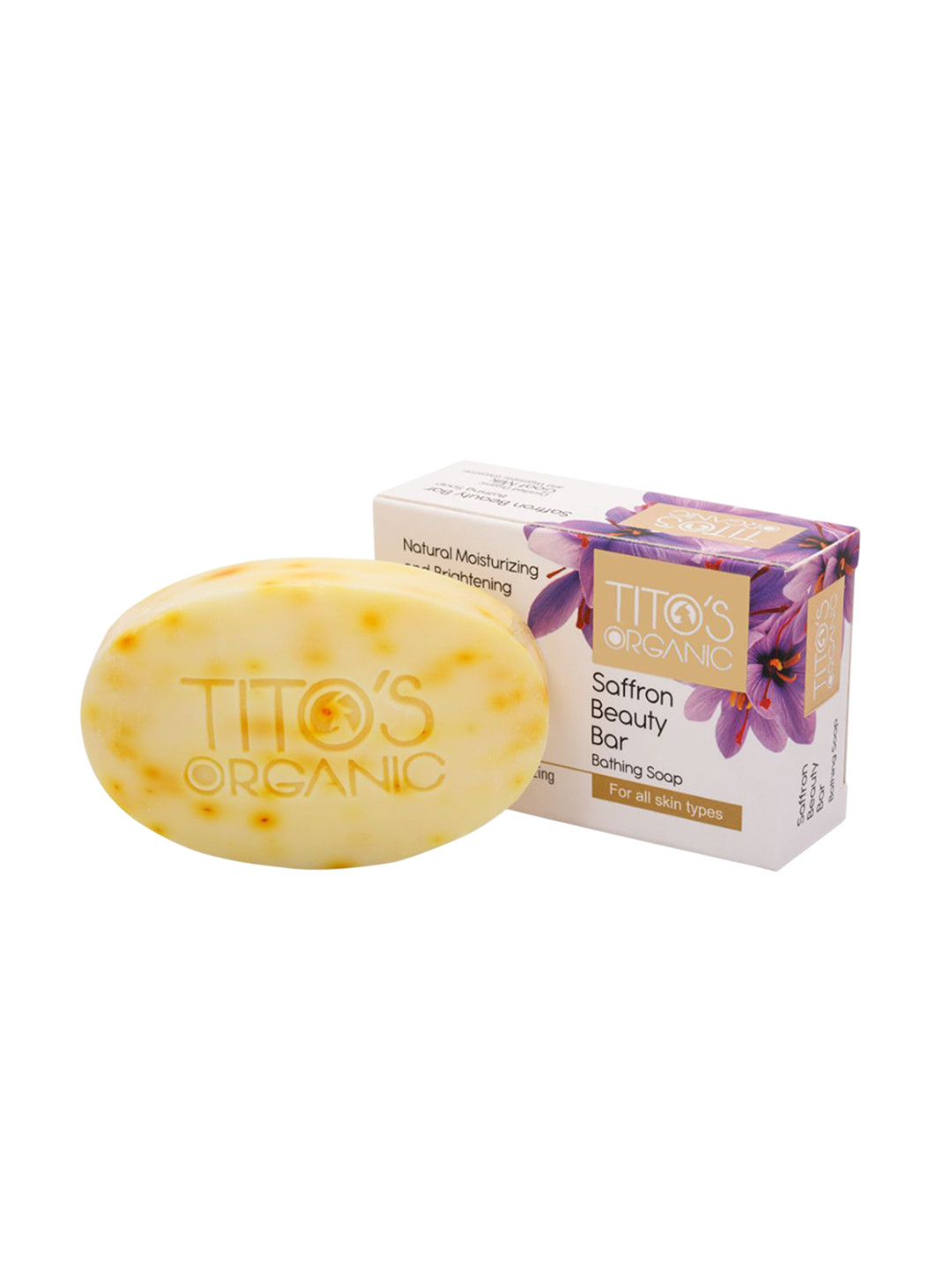 

TITO'S ORGANIC Goat Milk Saffron Beauty Bar Bathing Soap - 100 g, White