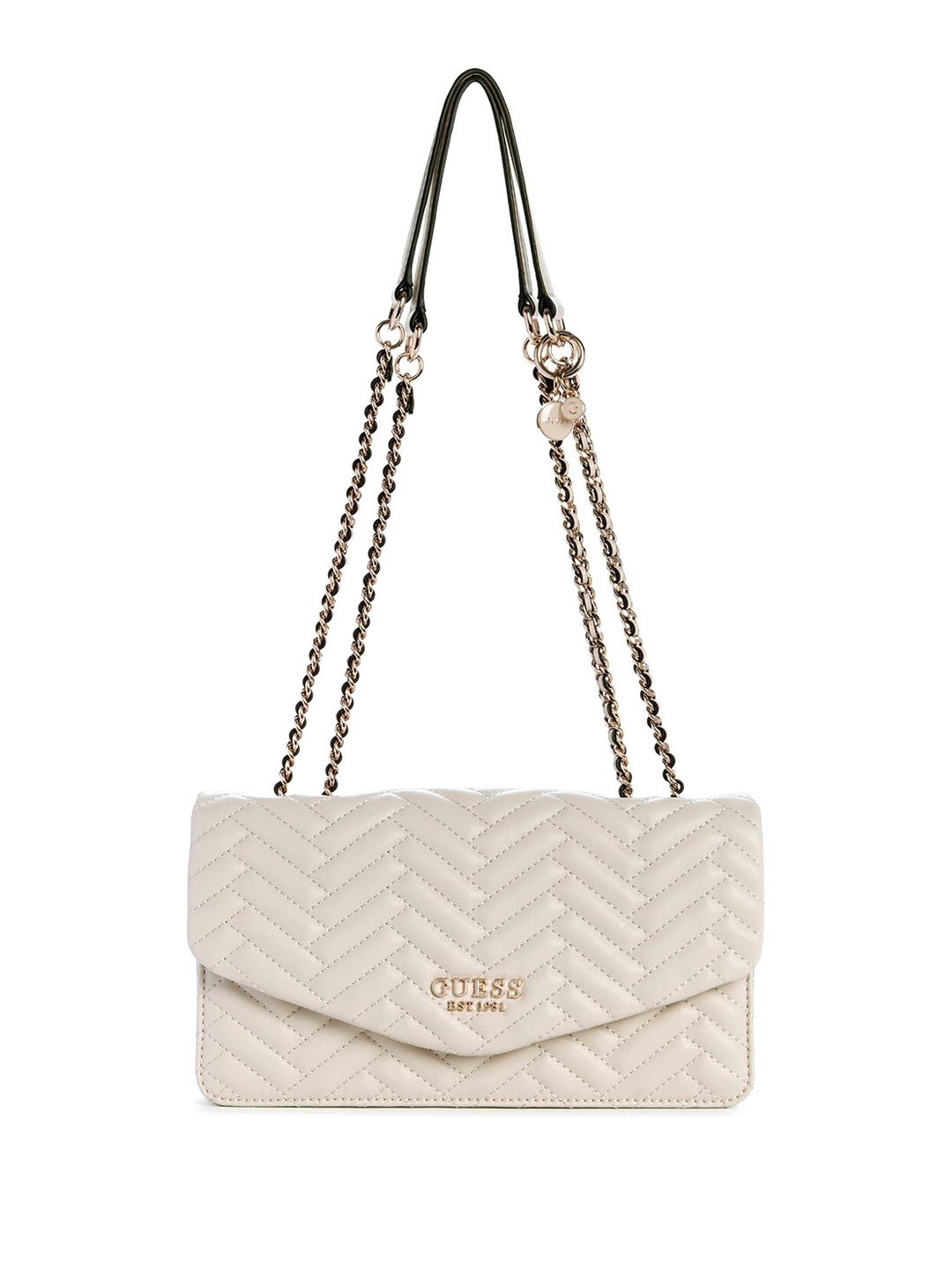 

GUESS Textured PU Bucket Shoulder Bag with Tasselled, Grey