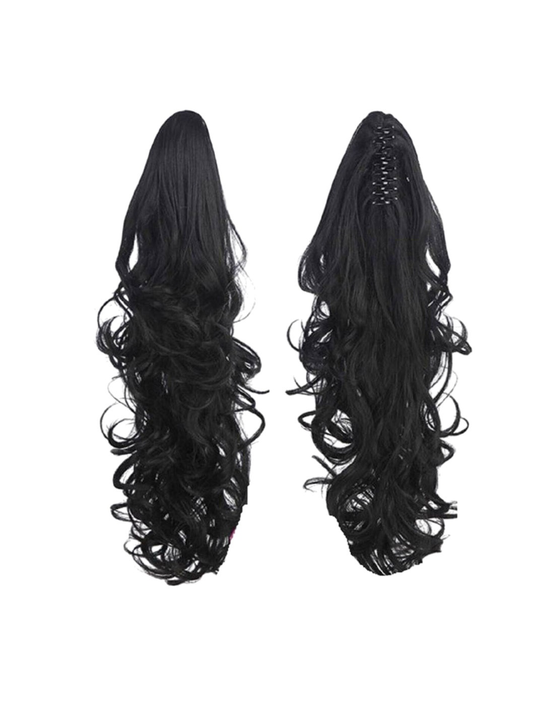 

vister Clutcher-Based Wavy Ponytail Extension - Black - 18 Inch