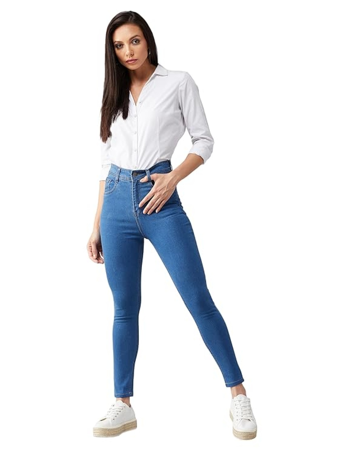

kitty-fashion Women Jean Skinny Fit Stretchable Jeans, Blue