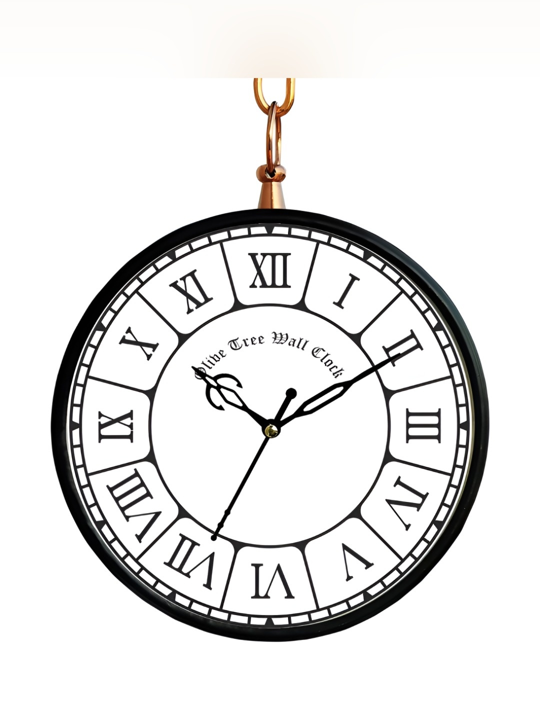 

OLIVE TREE Copper-Toned & White Vintage Wall Clock