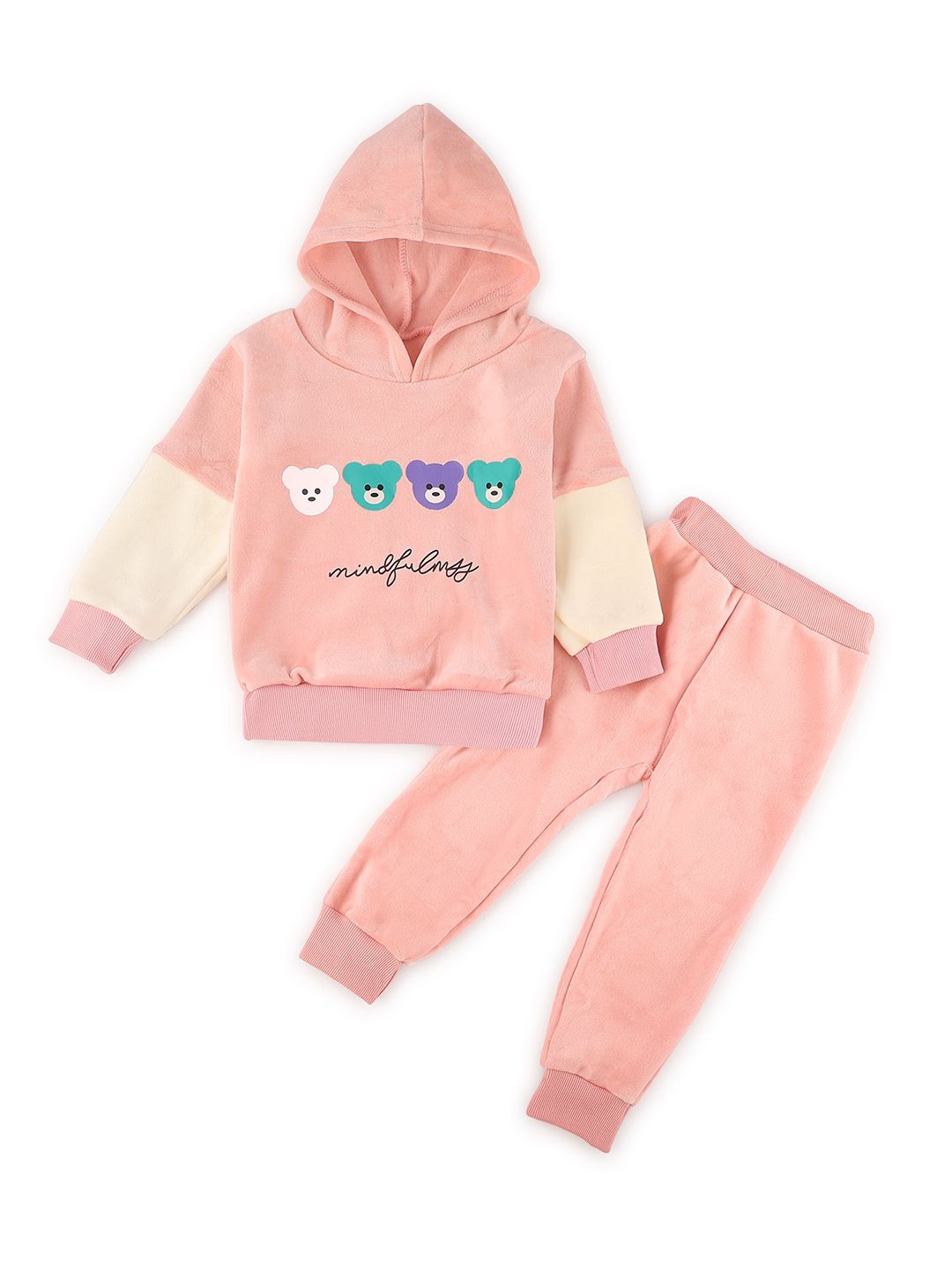 

Bold N Elegant Boys Printed Hooded Sweatshirt With Joggers, Pink