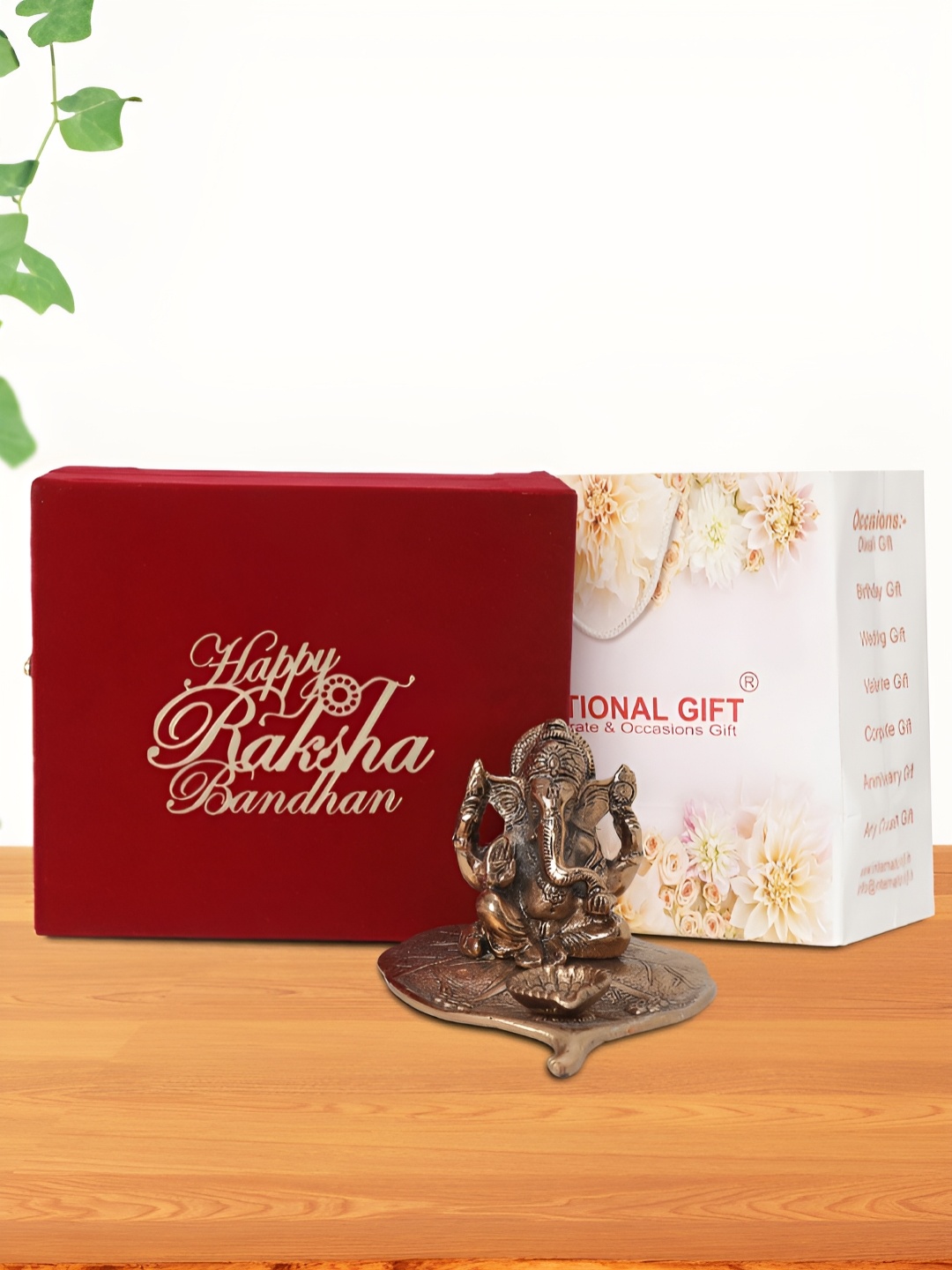 

INTERNATIONAL GIFT Brown Lord Ganesha Religious Idol Showpiece