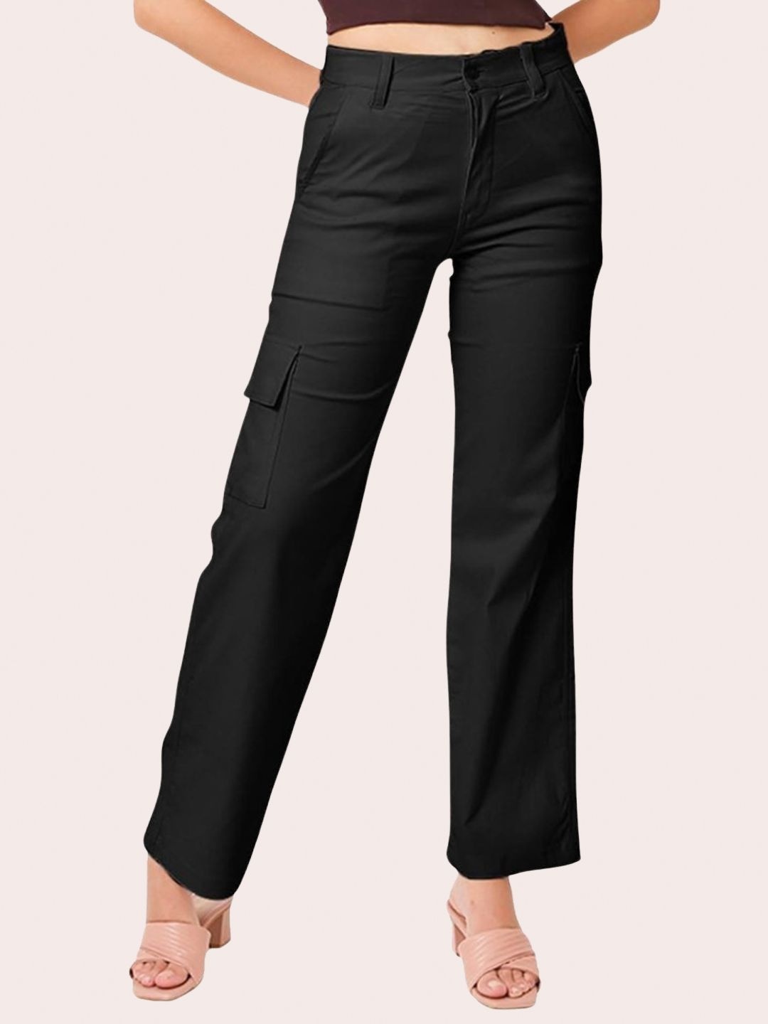 

Sizi Women Straight Fit High-Rise Stretchable Jeans, Black