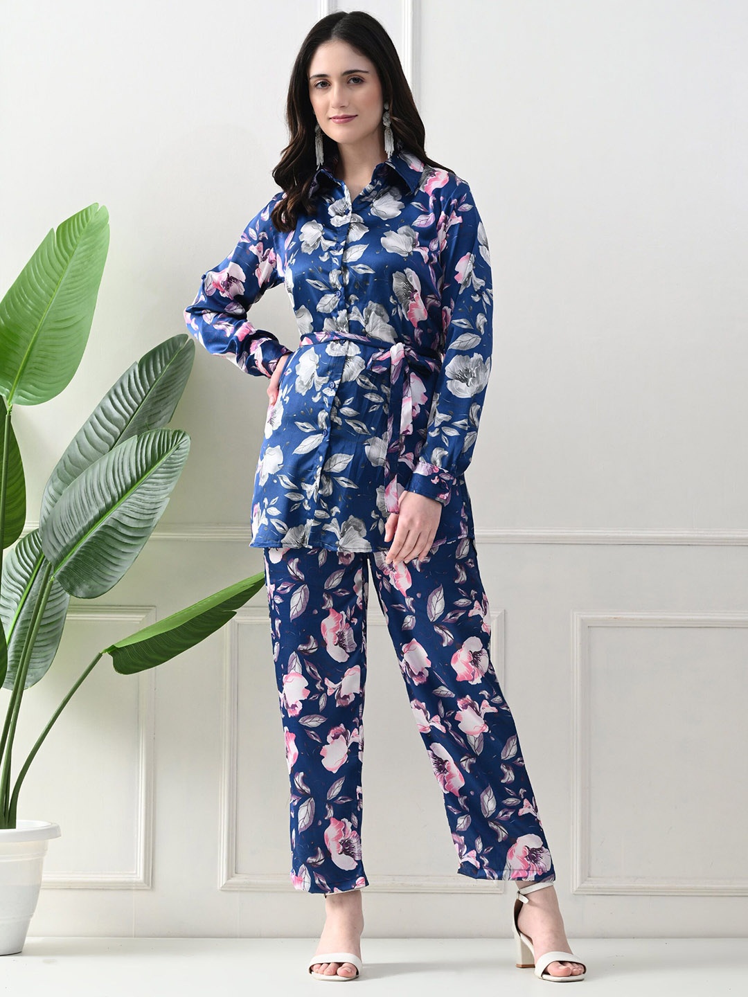 

FLYING FEST Printed Top & Trousers Co-Ords Set, Blue