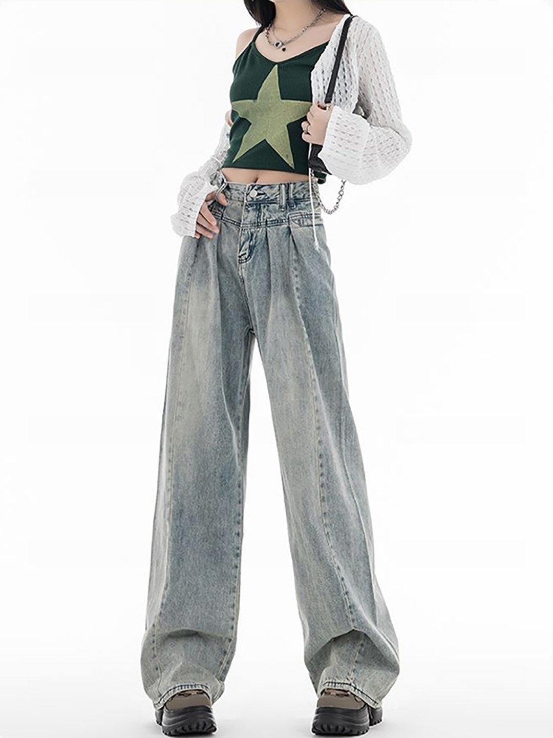 

bebe Women High-Rise Heavy Fade Jeans, Blue