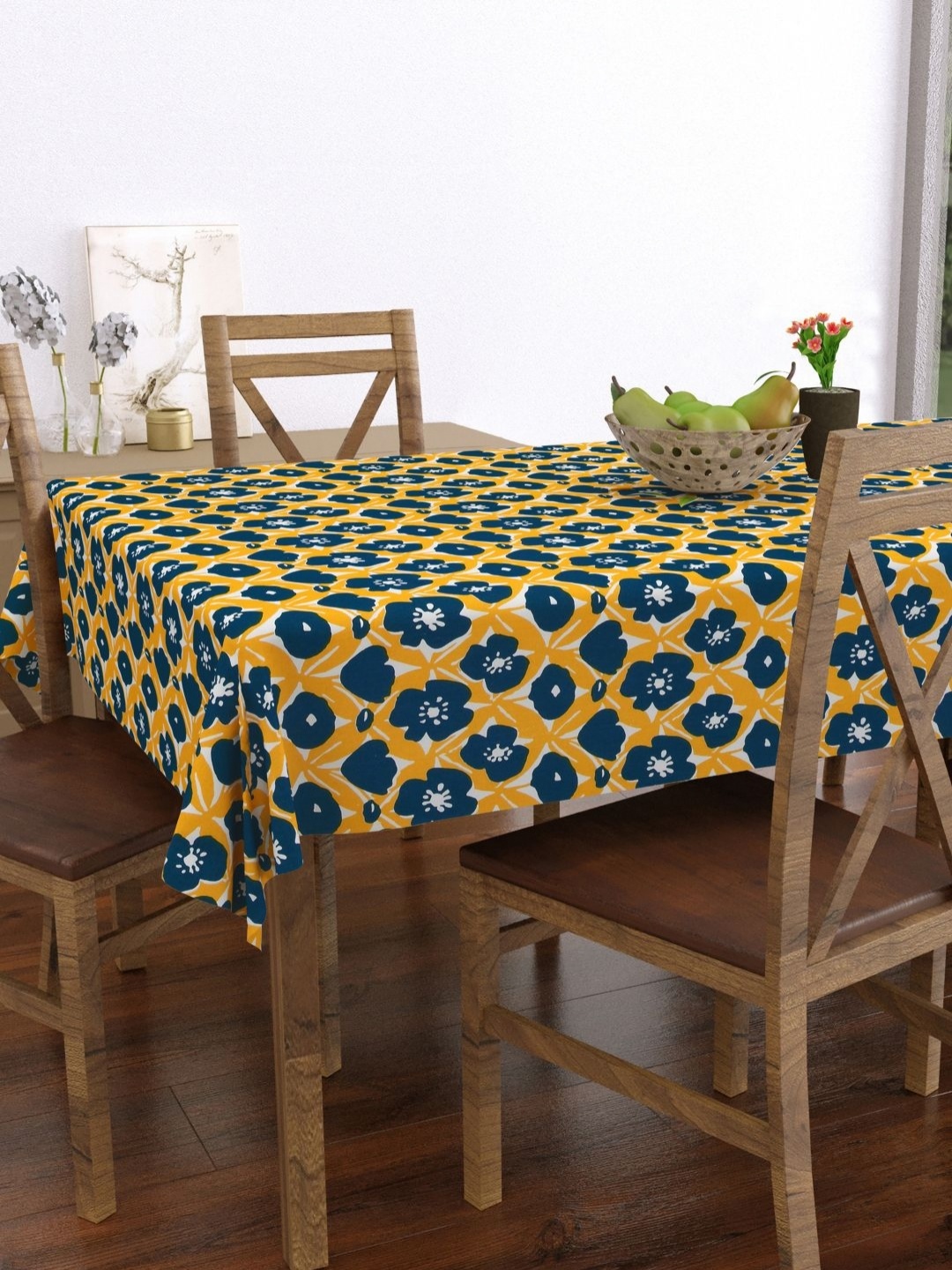 

Myntra Elegant Homes Yellow Floral Printed Rectangular Shaped Cotton 6-Seater Table Cover