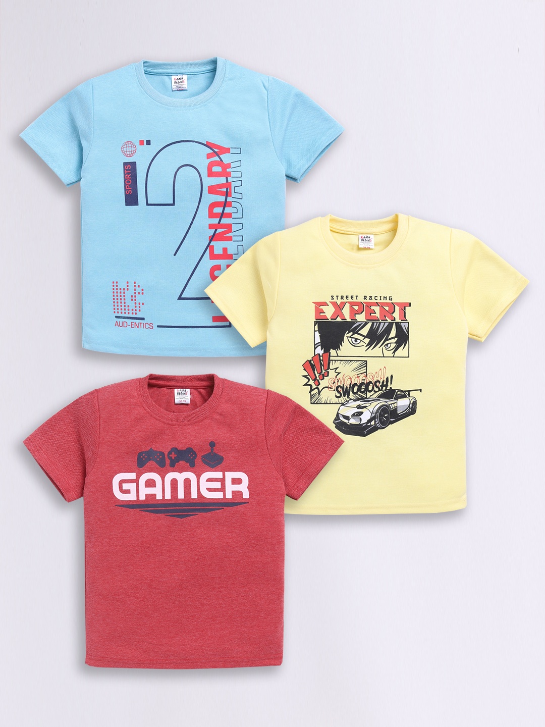 

Here&Now X Game Begins Boys Set of 3 Assorted Printed T-shirts