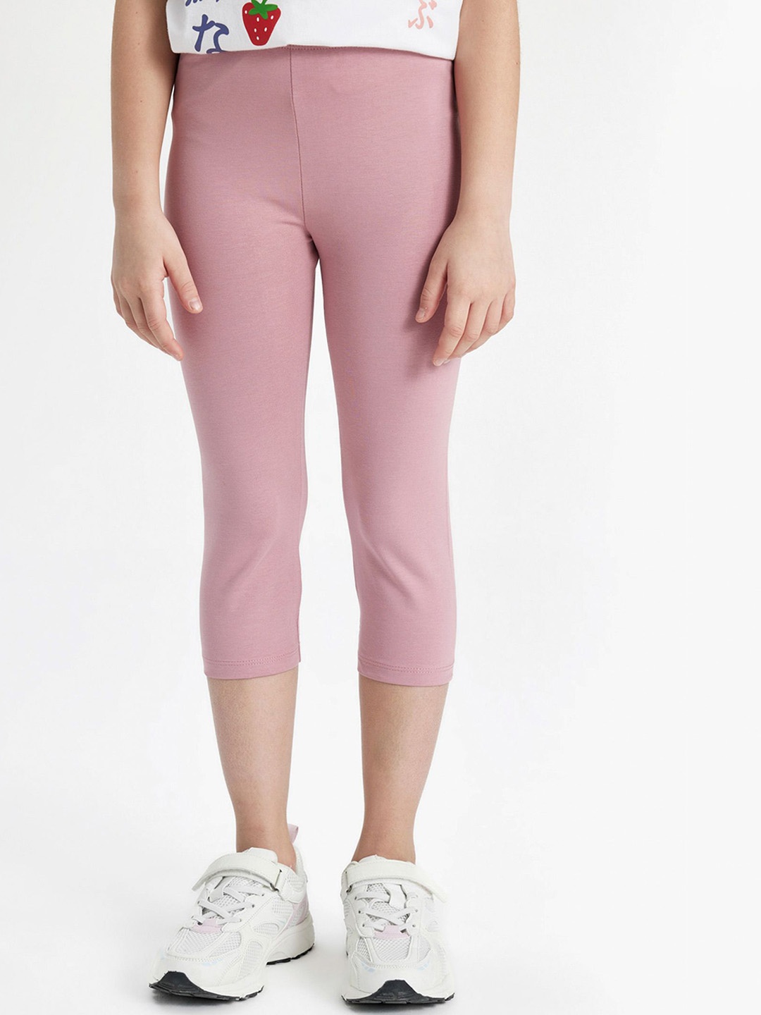

DeFacto Girls Mid-Rise Cropped Leggings, Pink