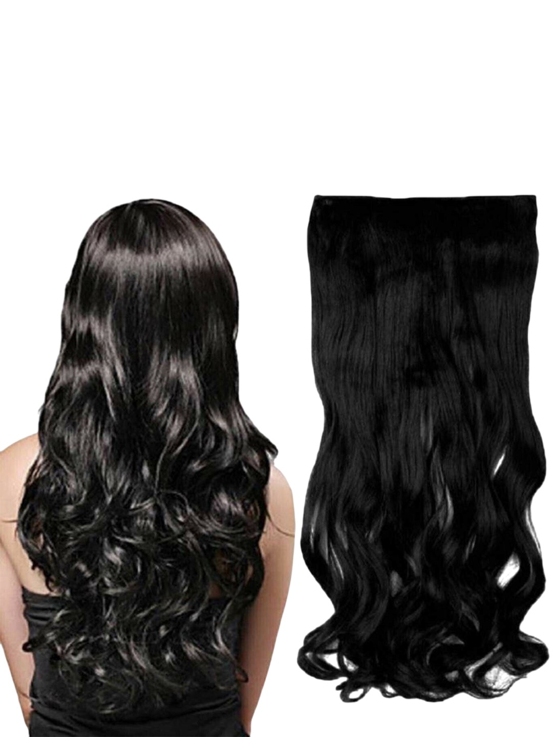 

vister Clip-In Curly Hair Extension - Black - 24 Inch