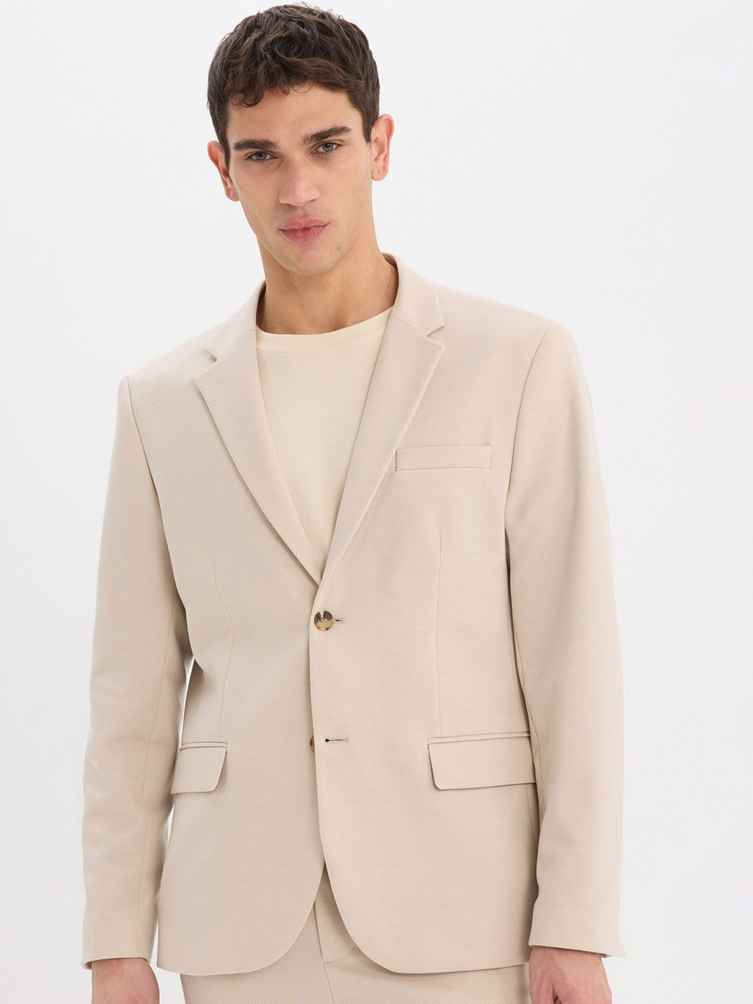 

DeFacto Single Breasted Blazer, Beige