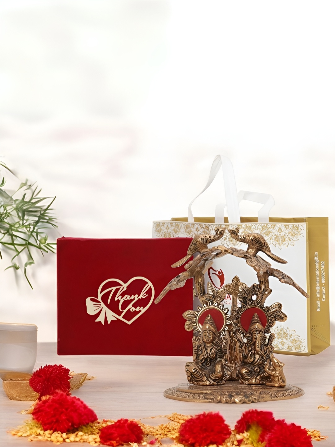 

INTERNATIONAL GIFT Brown Lord Ganesha Religious Idol Showpiece
