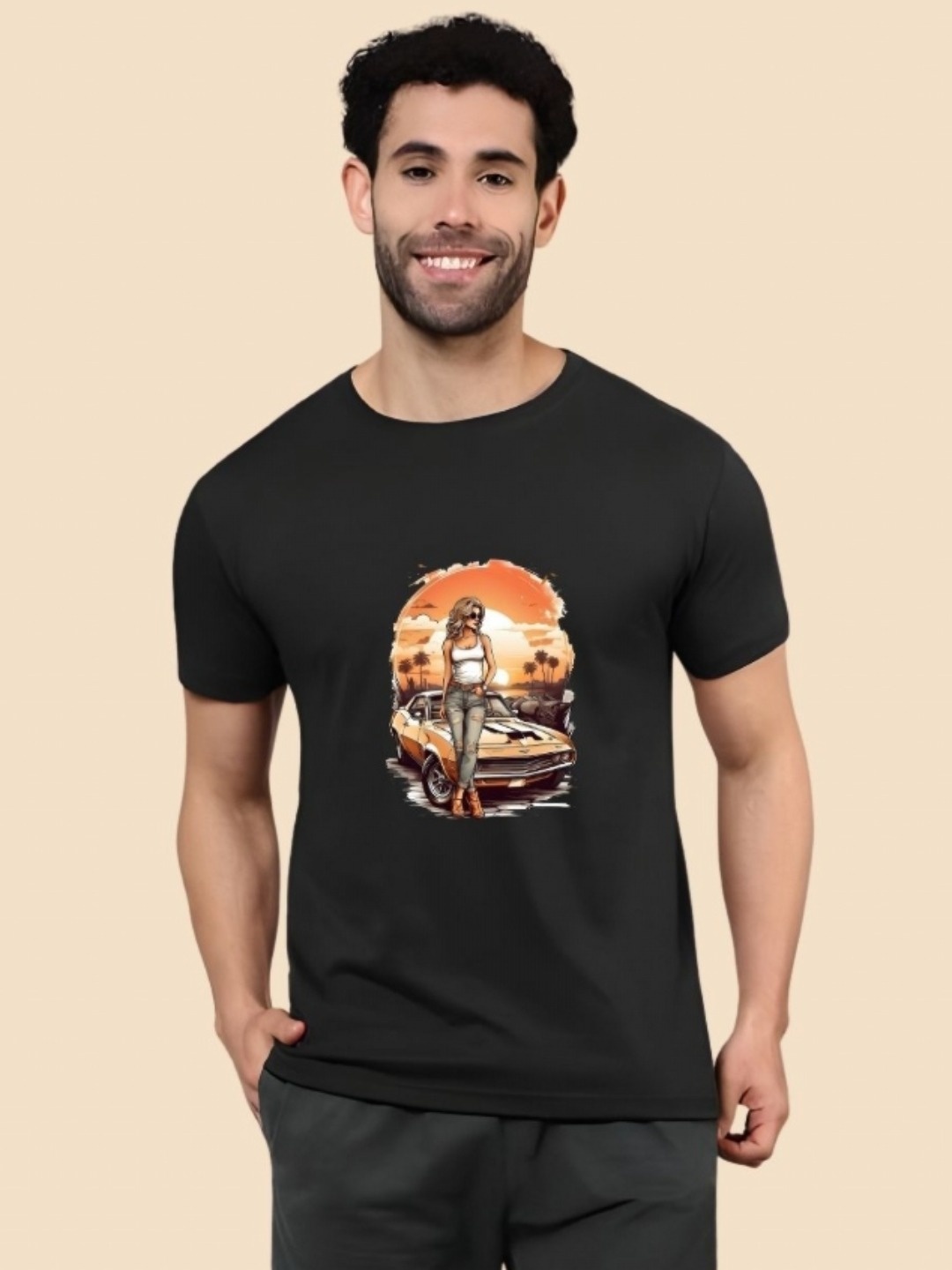 

SZN Men Drop-Shoulder Sleeves T-shirt, Black