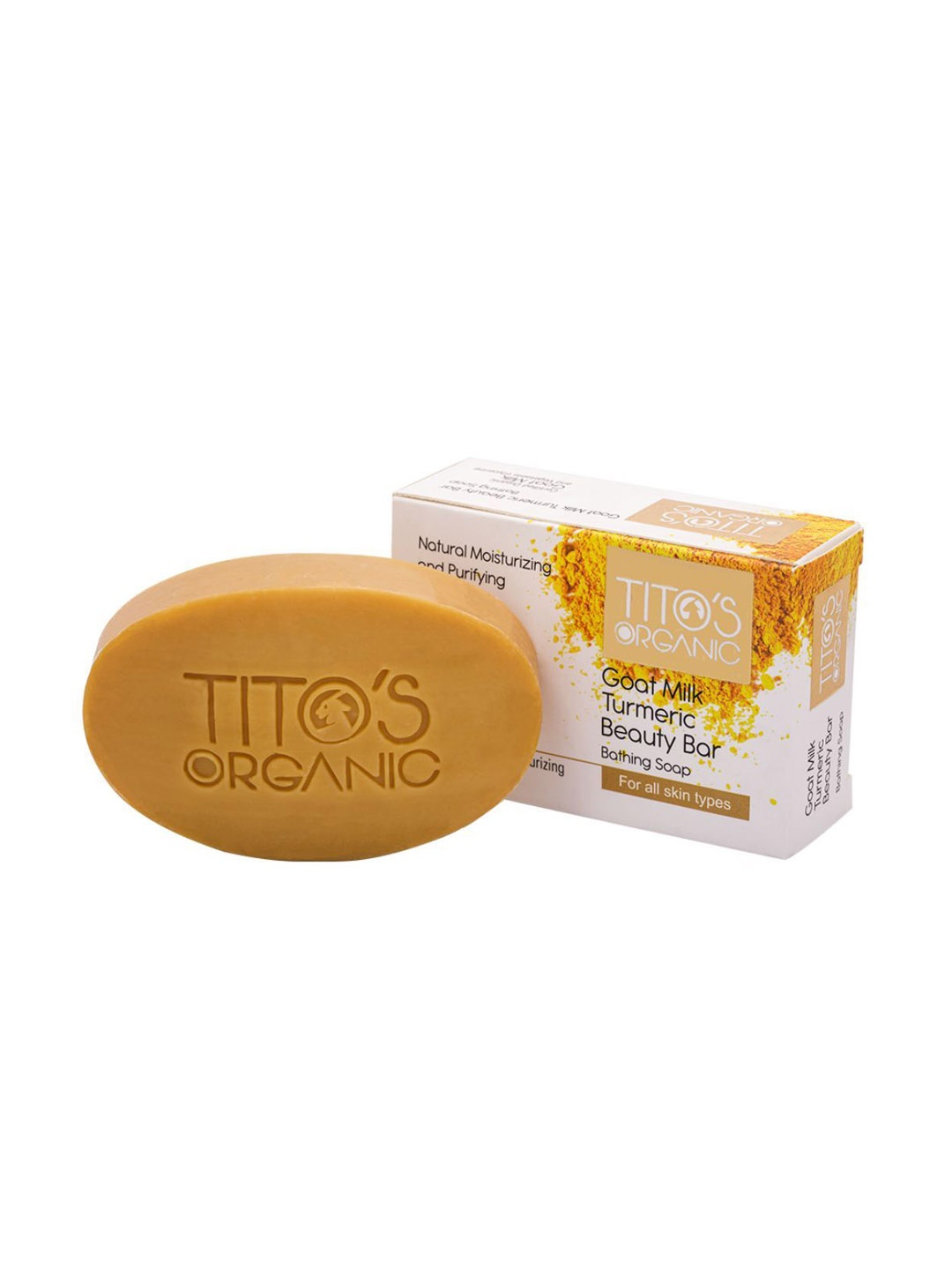

TITO'S ORGANIC Goat Milk Turmeric Beauty Bar Bathing Soap - 100 g, Yellow