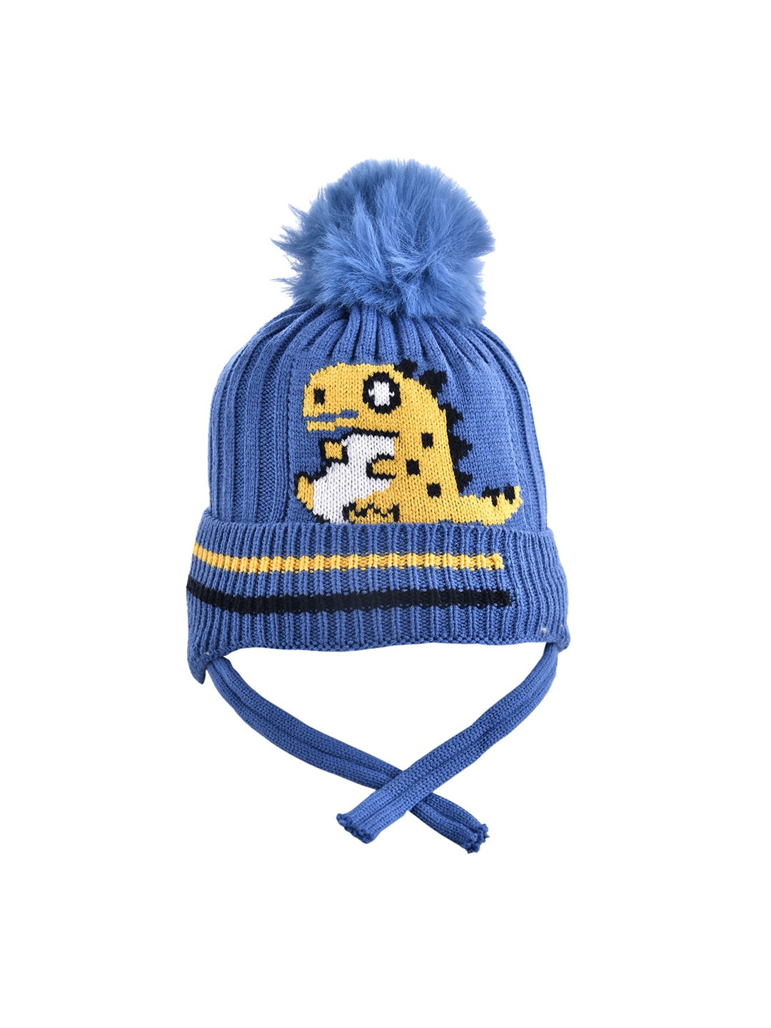 

SHOP FRENZY Kids Printed Woollen Beanie, Blue