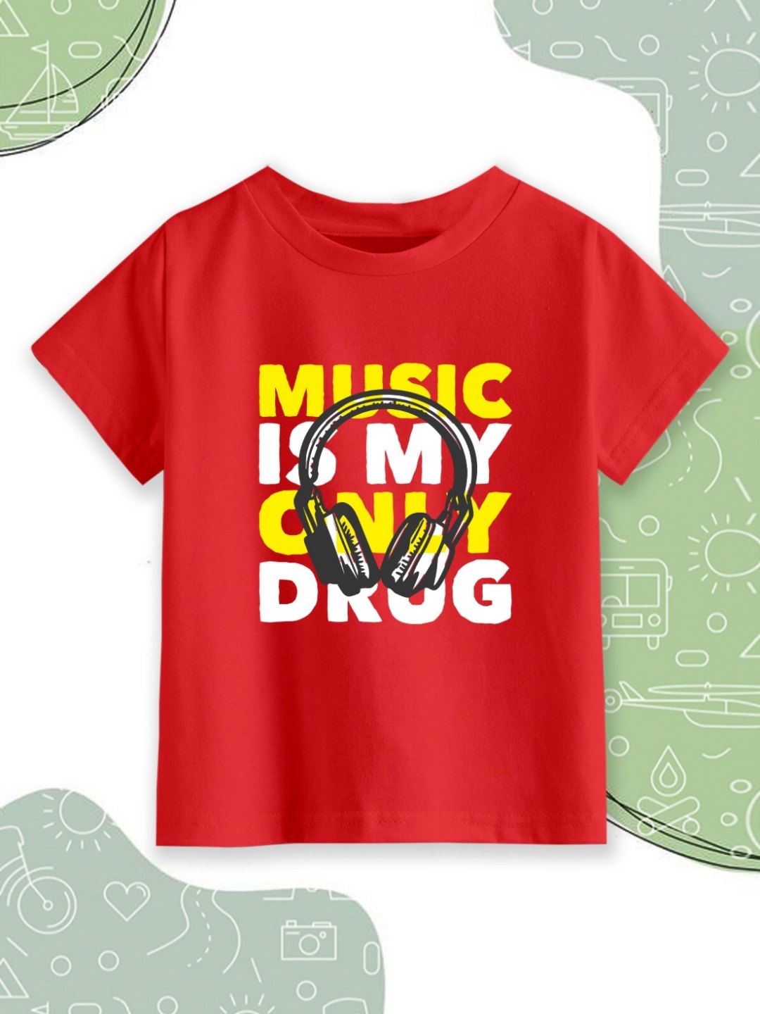 

Provogue Boys Graphic Printed Round Neck Cotton T-shirt, Red