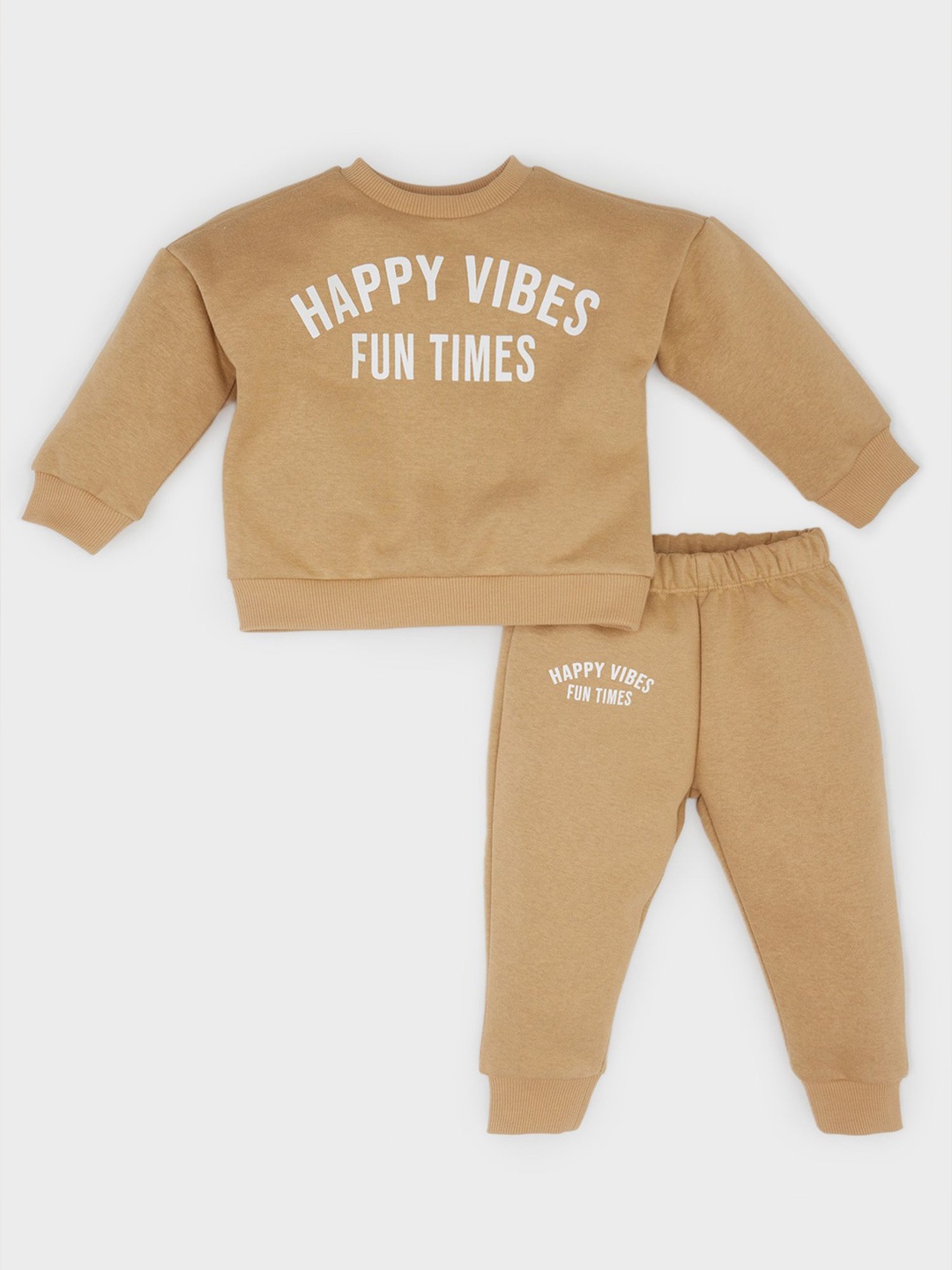 

DeFacto Boys Printed Cotton Sweatshirt With Joggers, Brown