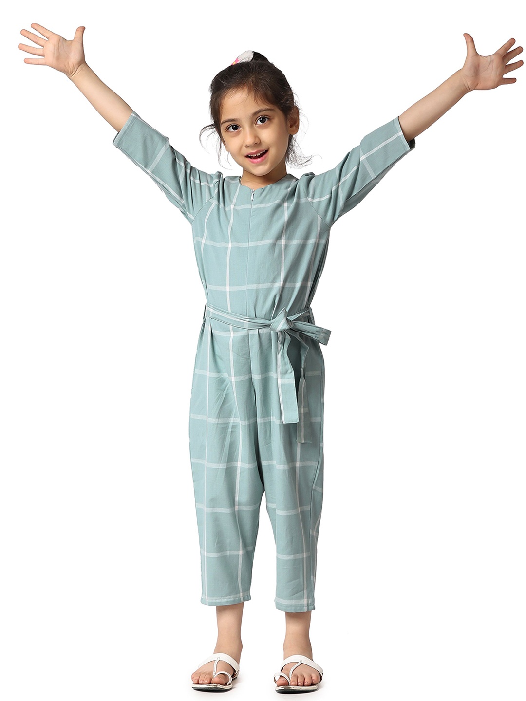 

Piccolo Piglet Unisex Kids Checked Culotte Jumpsuit, Green