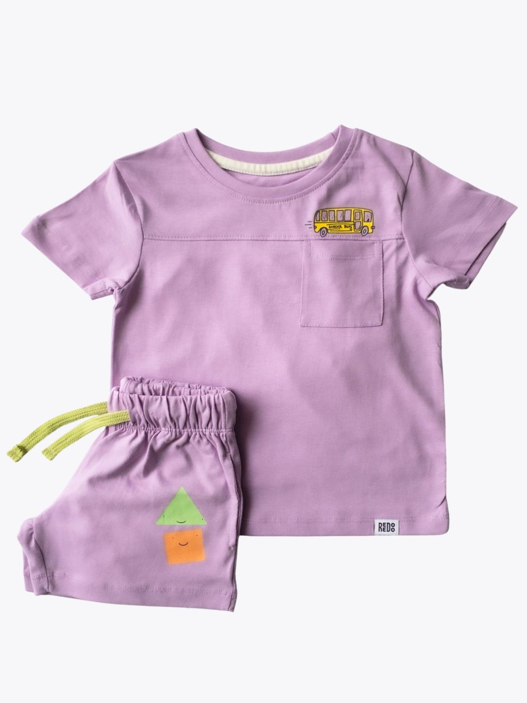 

Reedoo Colorburst Kids Pure Cotton T-shirt With Shorts, Lavender
