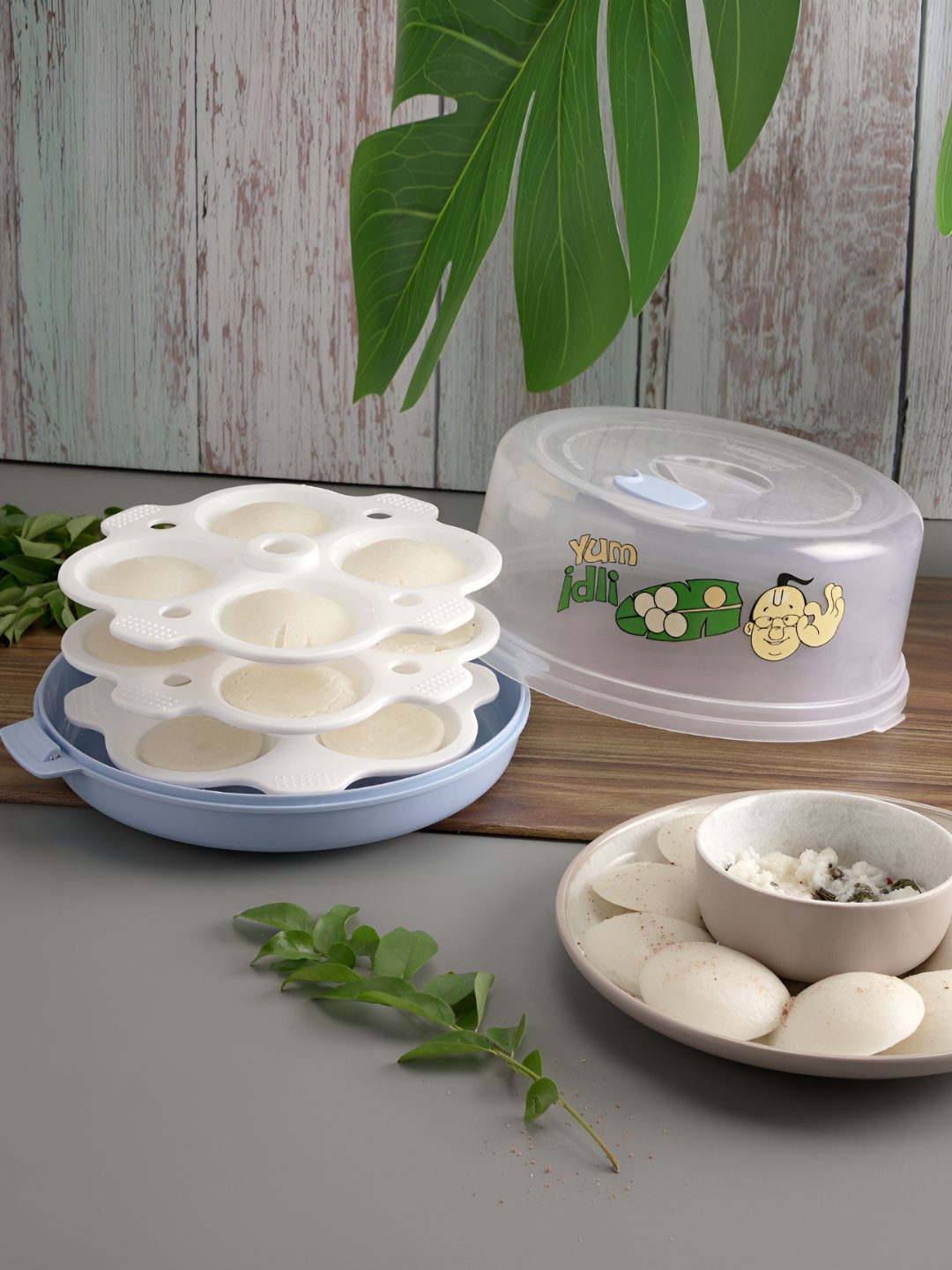 

Nayasa Blue Microwave Plastic BPA Free, Food Grade, Non Stick Idli Maker