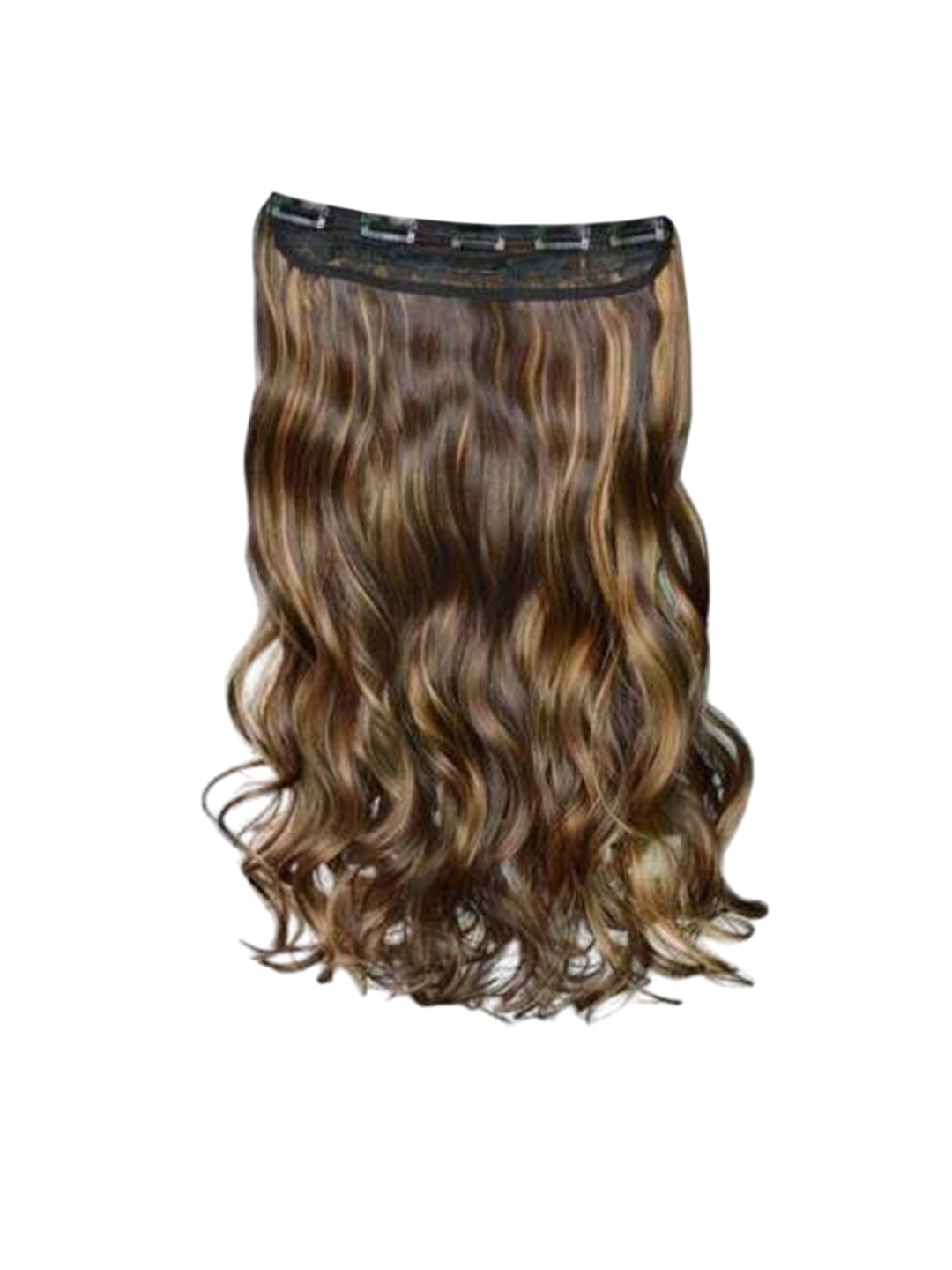 

vister Clip-In Straight Hair Extension - Gold Highlight - 22 Inch, Brown
