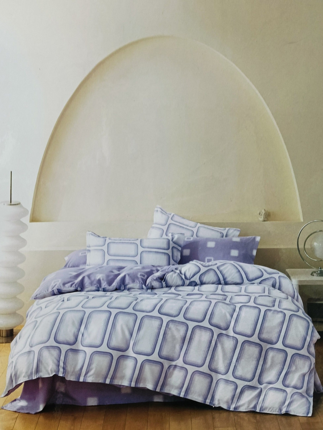 

Signature Purple & White Checked Cotton 4 Piece Double Queen Superfine Bedding Set