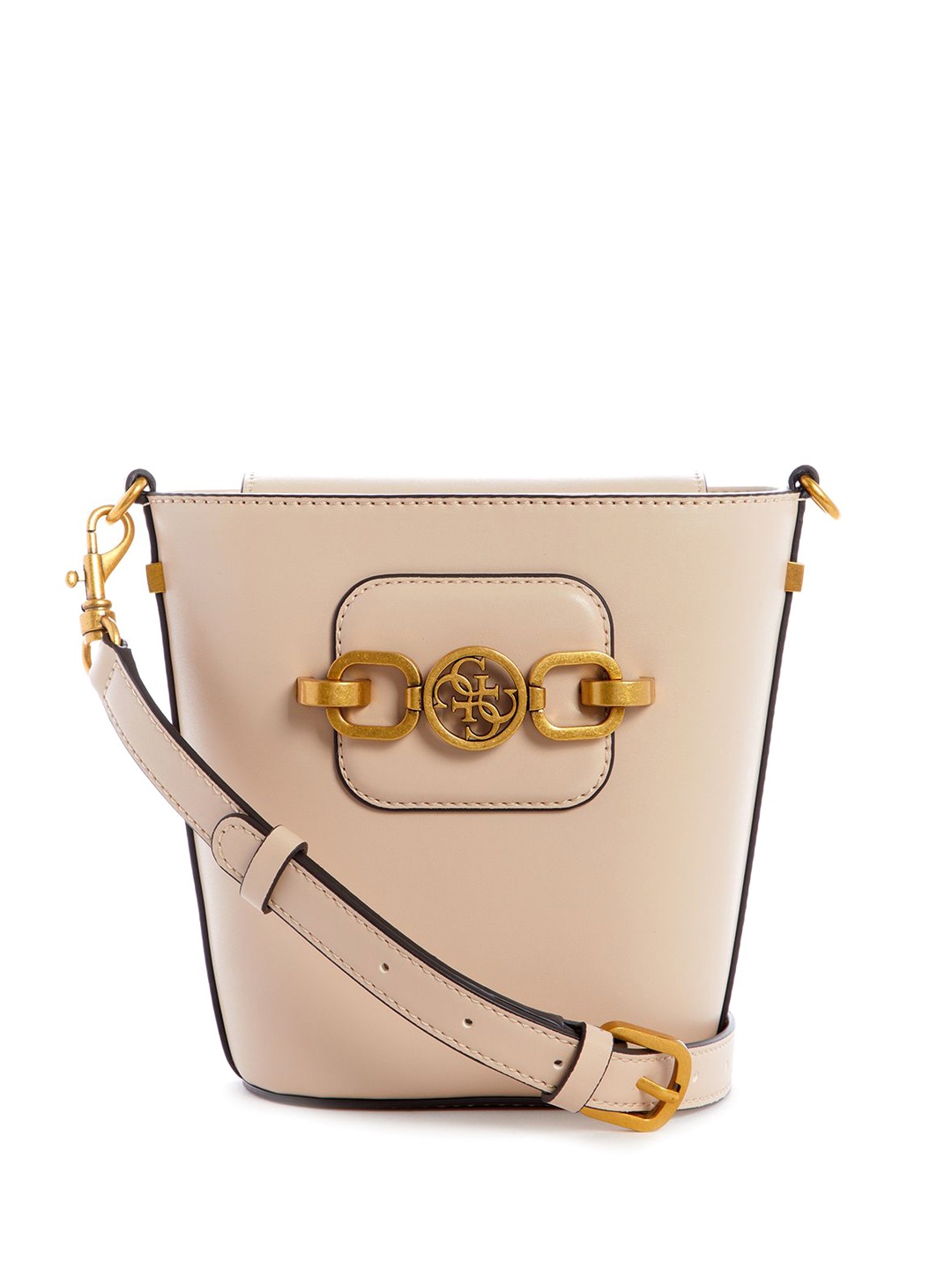 

GUESS PU Bucket Satchel with Tasselled, Beige