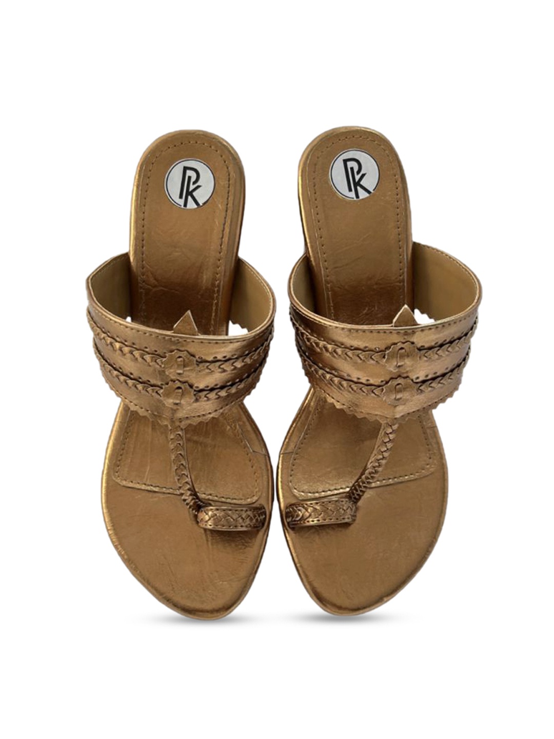 

Preet Kaur Women Copper Kolhapuri Heels
