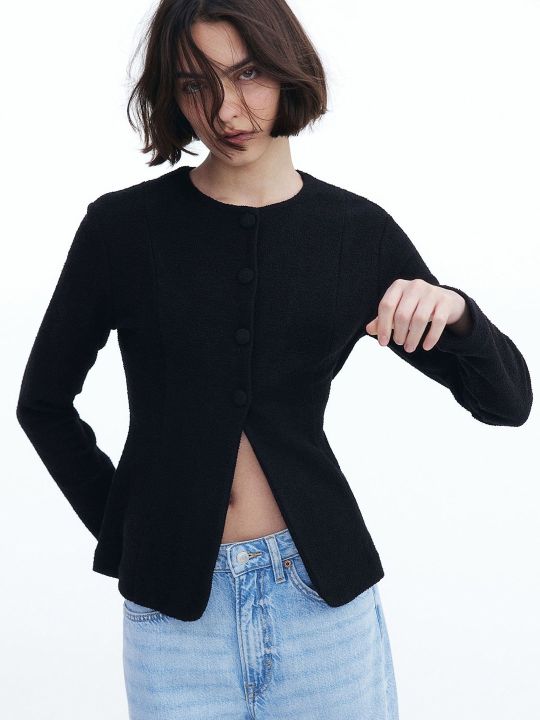 

H&M Women Waisted Cardigan, Black