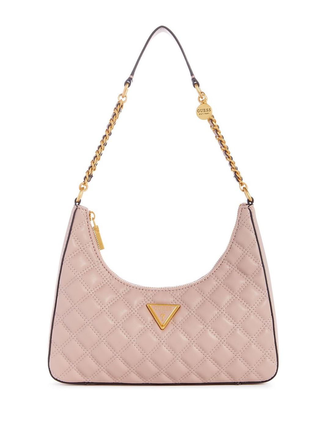 

GUESS Textured PU Structured Shoulder Bag with Quilted, Pink