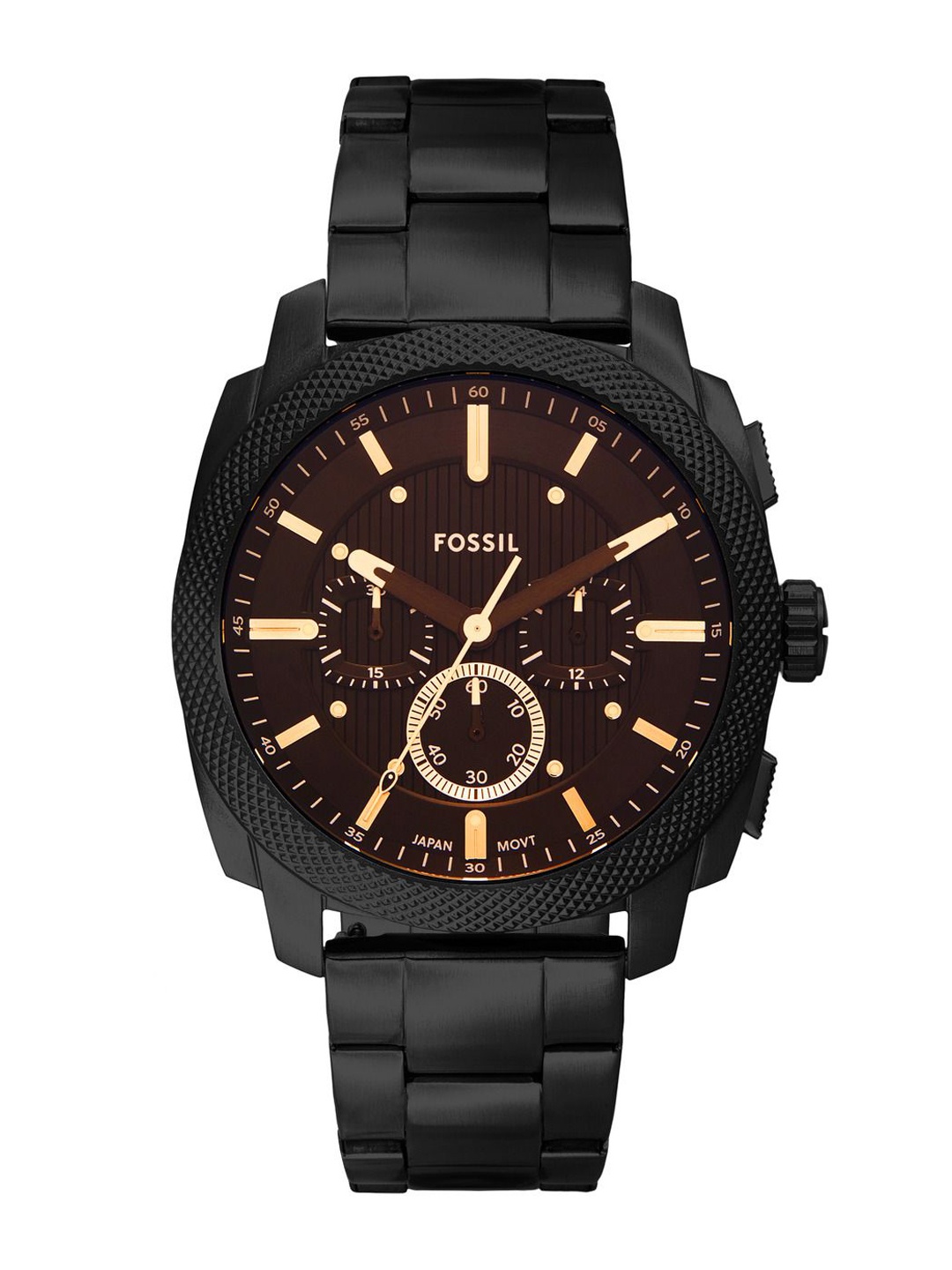 

Fossil Men Patterned Dial & Stainless Steel Straps Analogue Watch FS6097, Brown