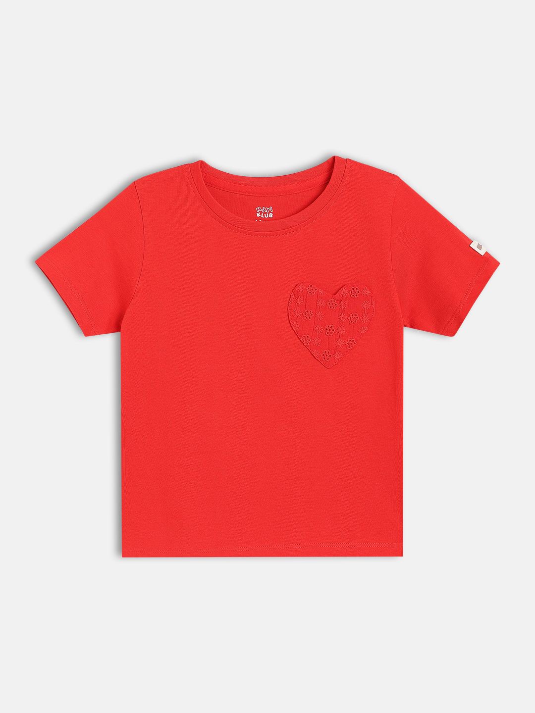 

MINI KLUB Solid Cotton Round Neck Top, Red