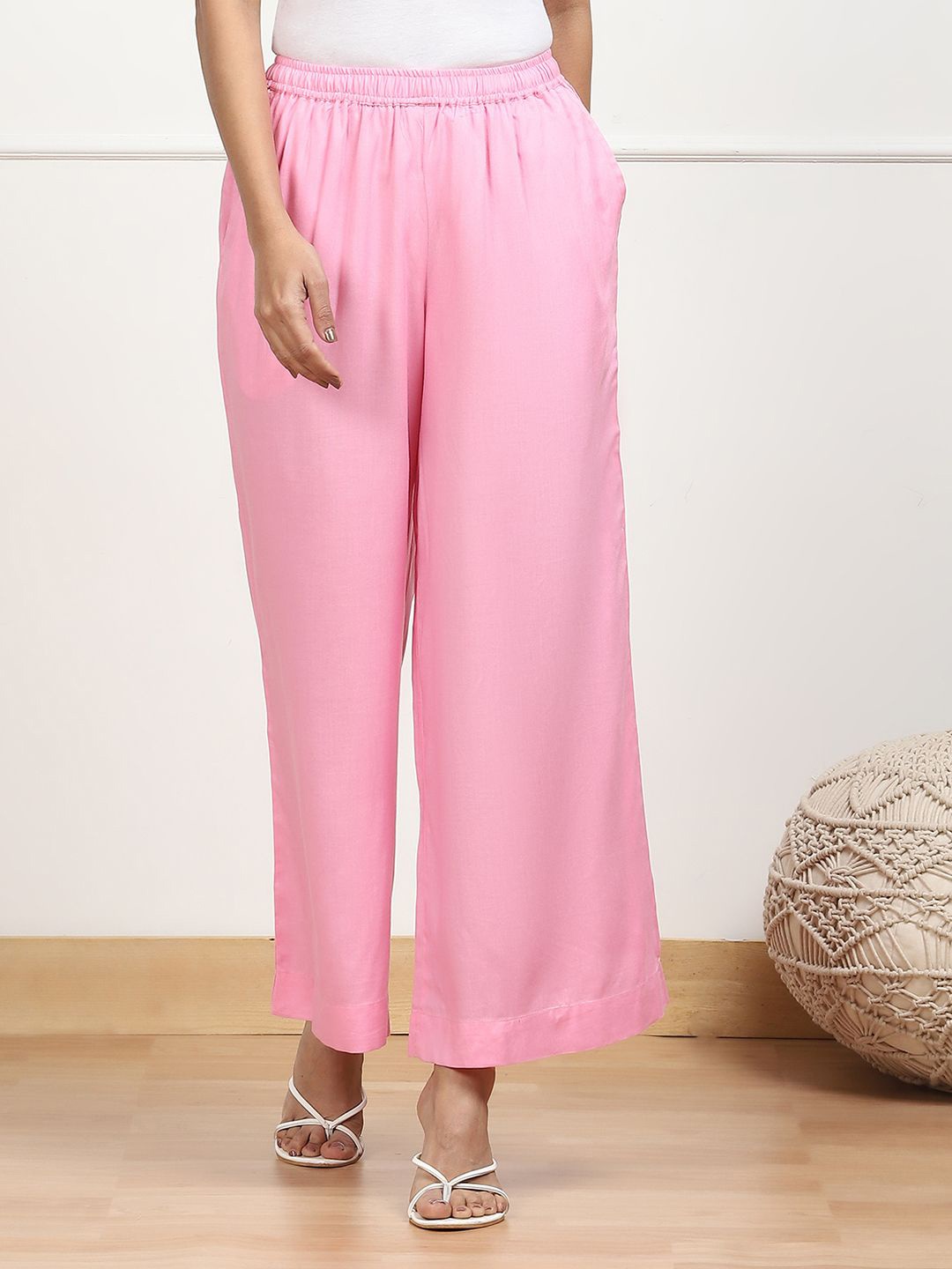 

Biba Women Knitted Palazzos, Pink