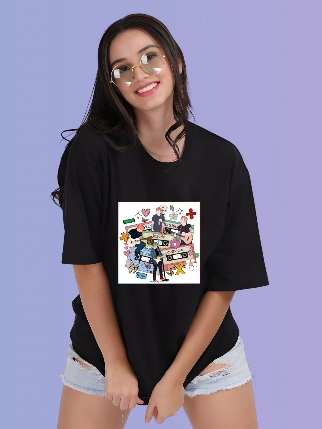 

TRENDSATTIRE Women Ed Sheeran Mathematics Tour Fan Tshirt, Black