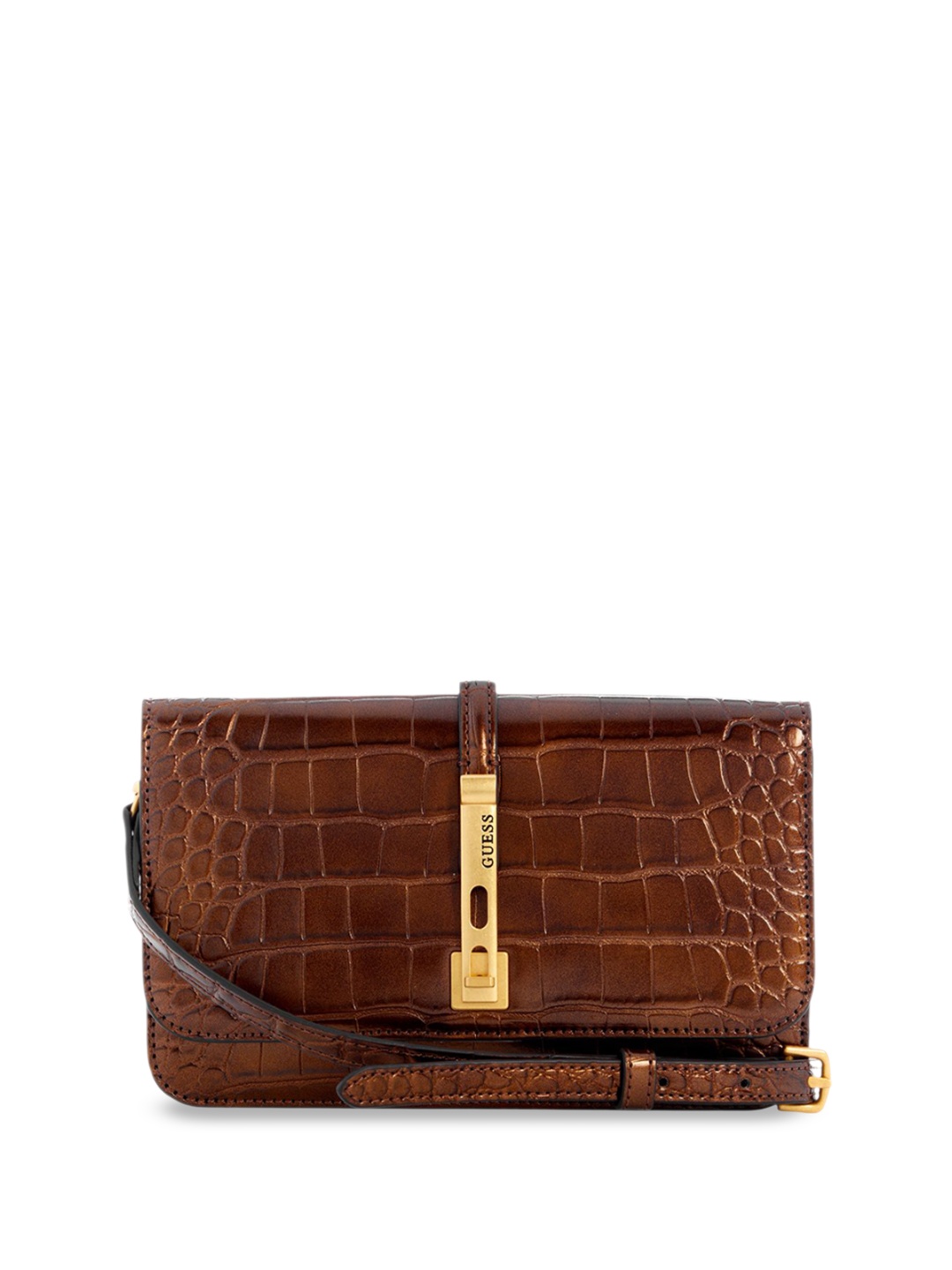 

GUESS Textured PU Structured Shoulder Bag, Brown