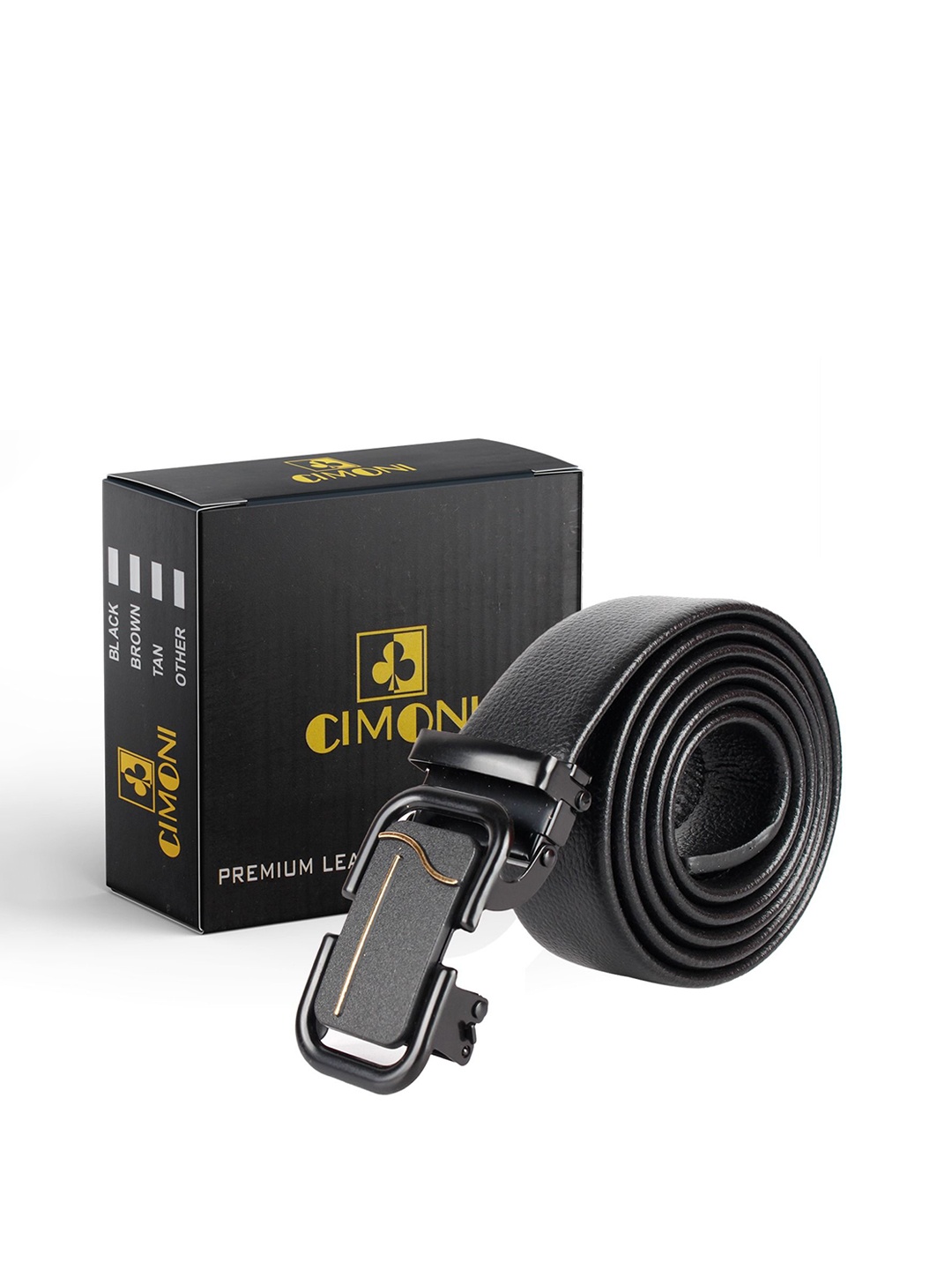 

CIMONI Men Slider Buckle Belt, Black